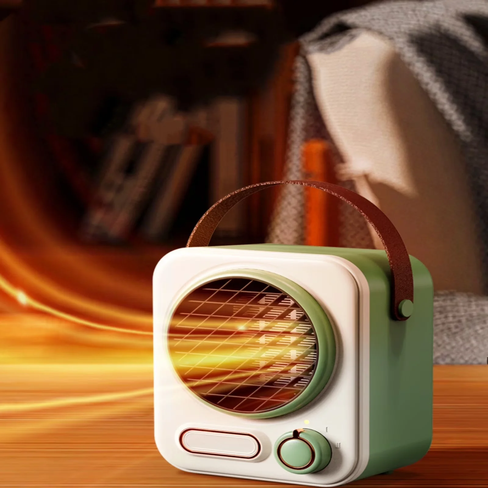 Essential Portable And Electric Space Heater with 1000W, Automatic Shutoff - Green for Indoor, Bedroom Model 4603F9