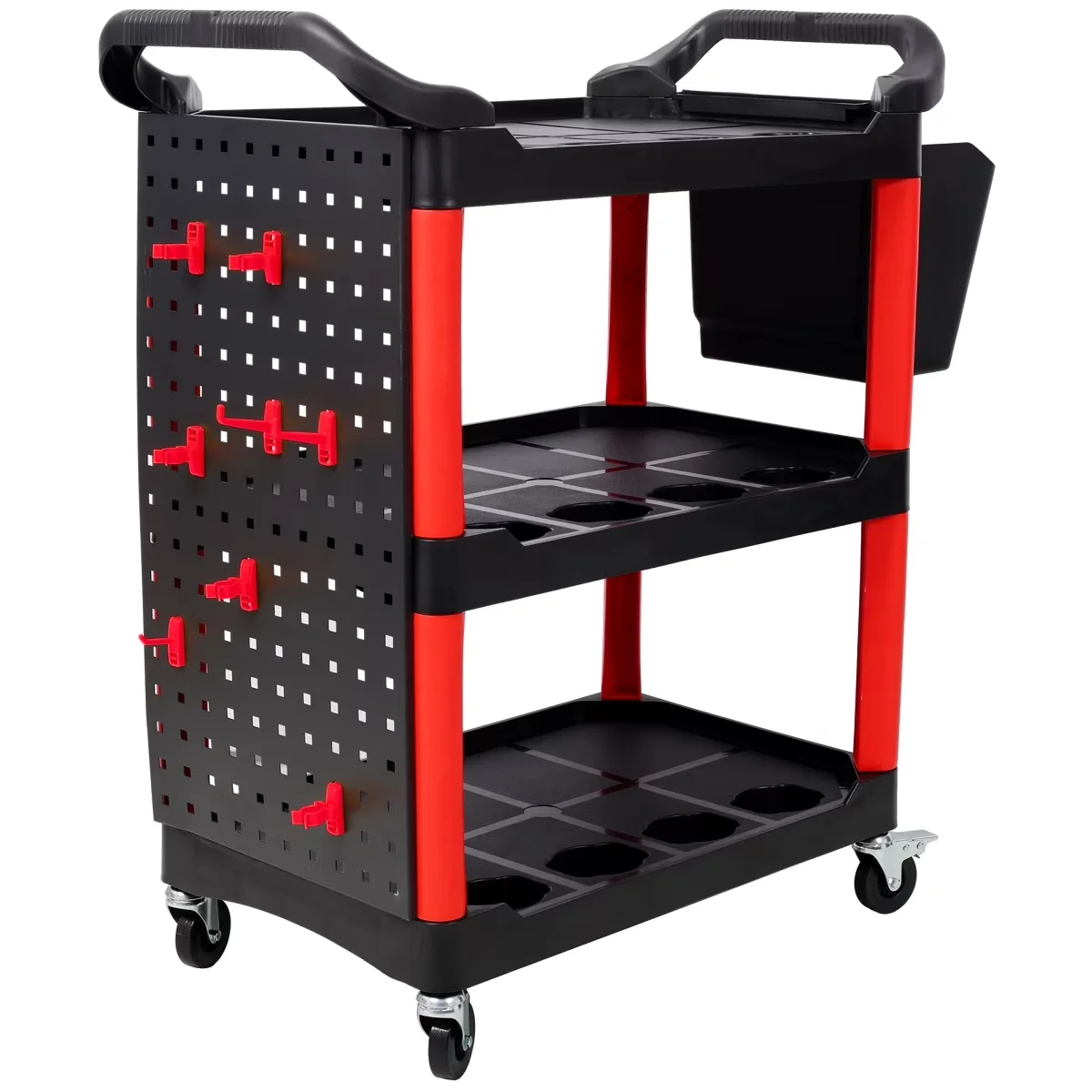 Toolstorage Classic with Easy Clean, 3 Tier Rolling Auto Detail Cart - Black Plastic for Garage Model 0AFC3F