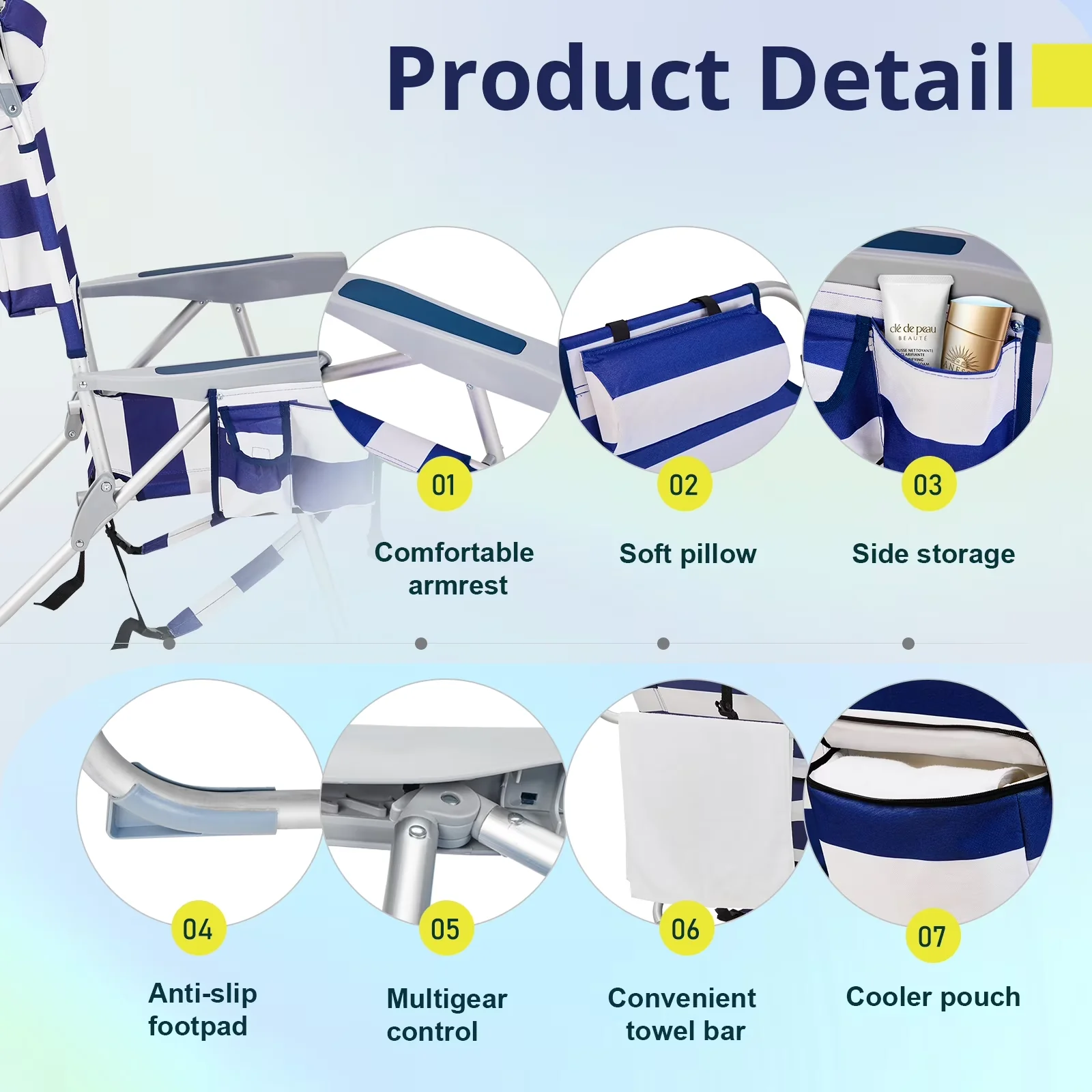 Reliable Beach Chair with Weather-Resistant, Folding, Waterproof - Blue Model C0BBD2