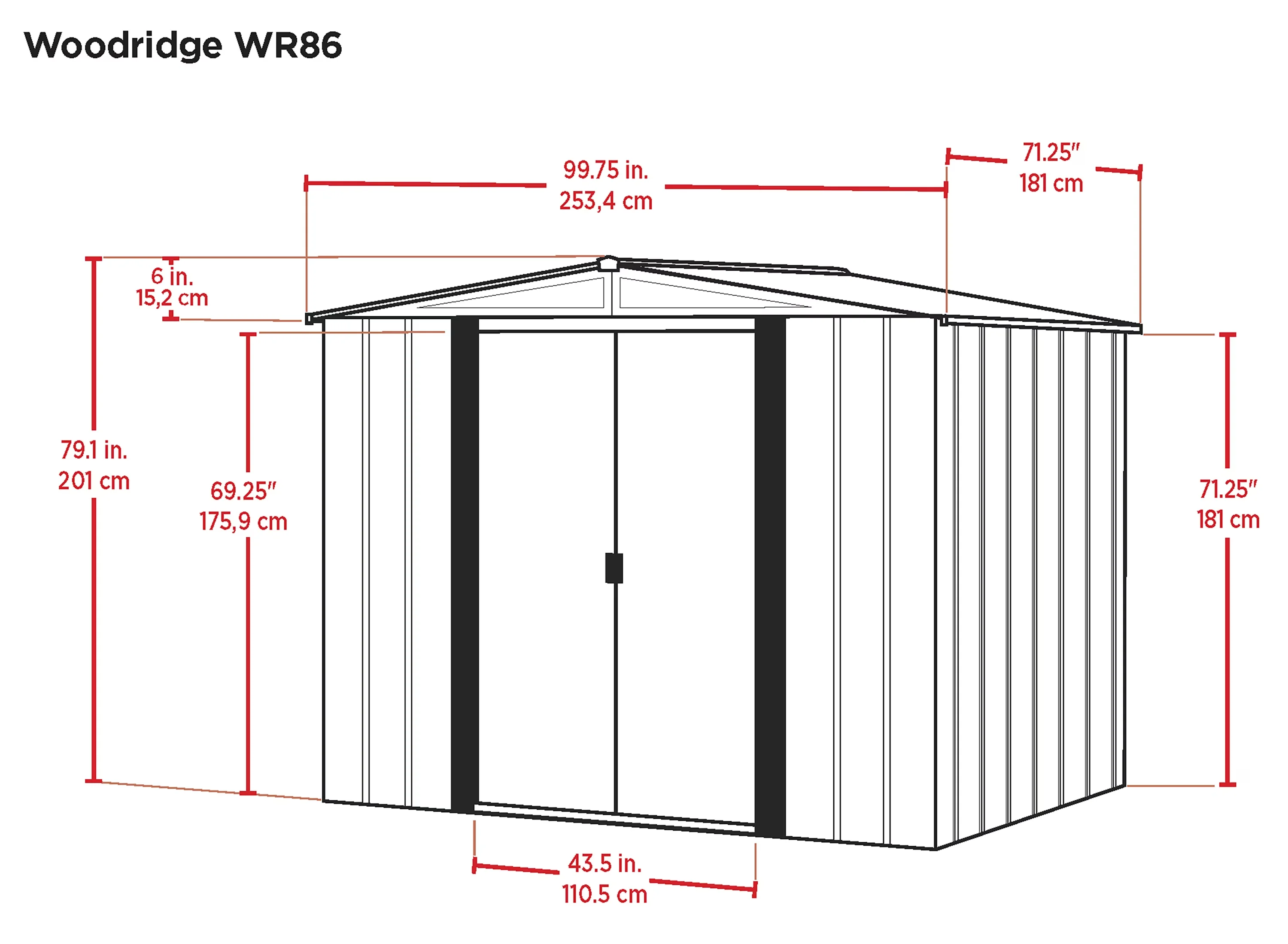 Premium Shed with Water-Resistant, Easy entry and exit with sliding doors - Steel Brown Model 5C8FCA