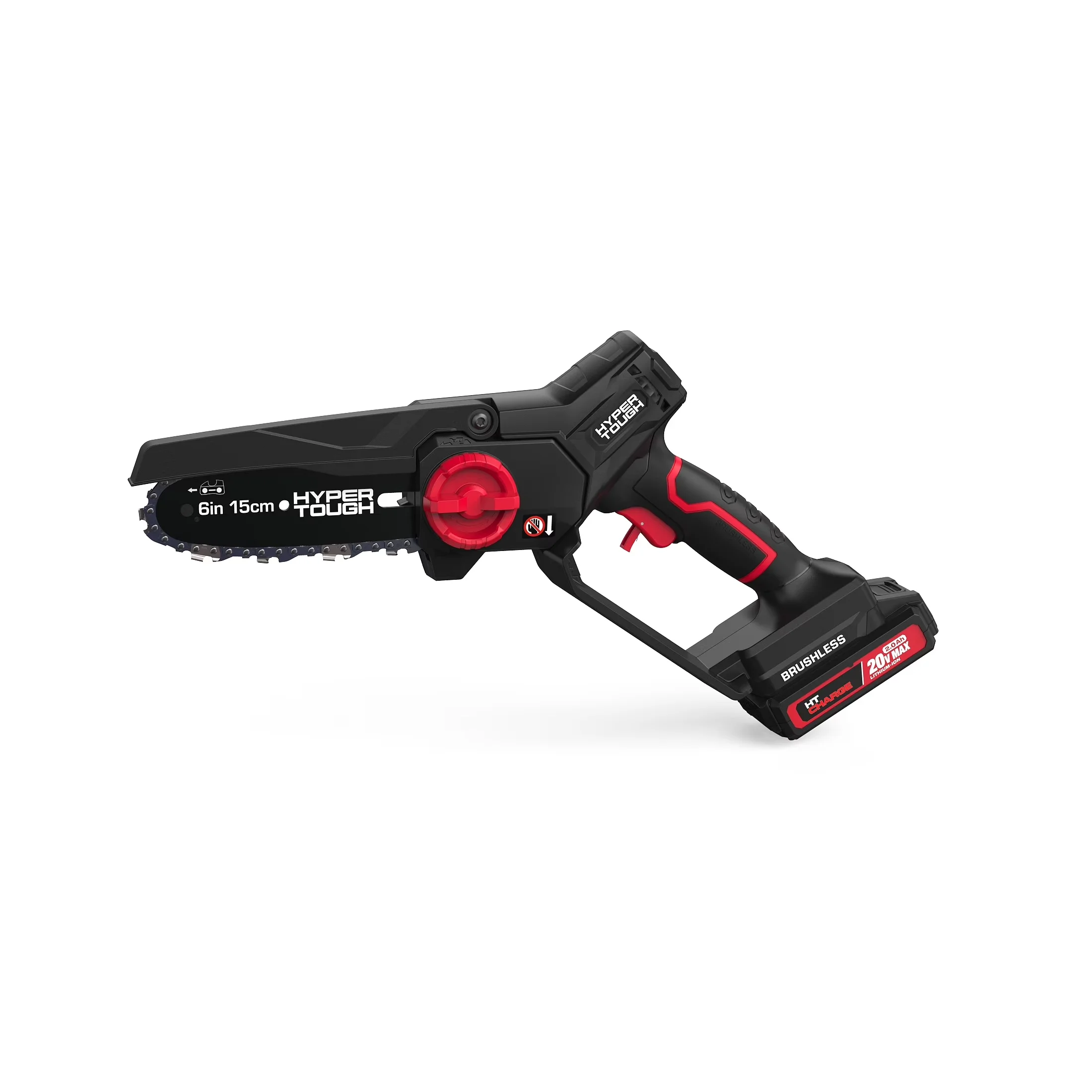 Stylish Chainsaw with Battery, 20V, Tool-Less Chain Tensioning - Black Model 7B6DF9