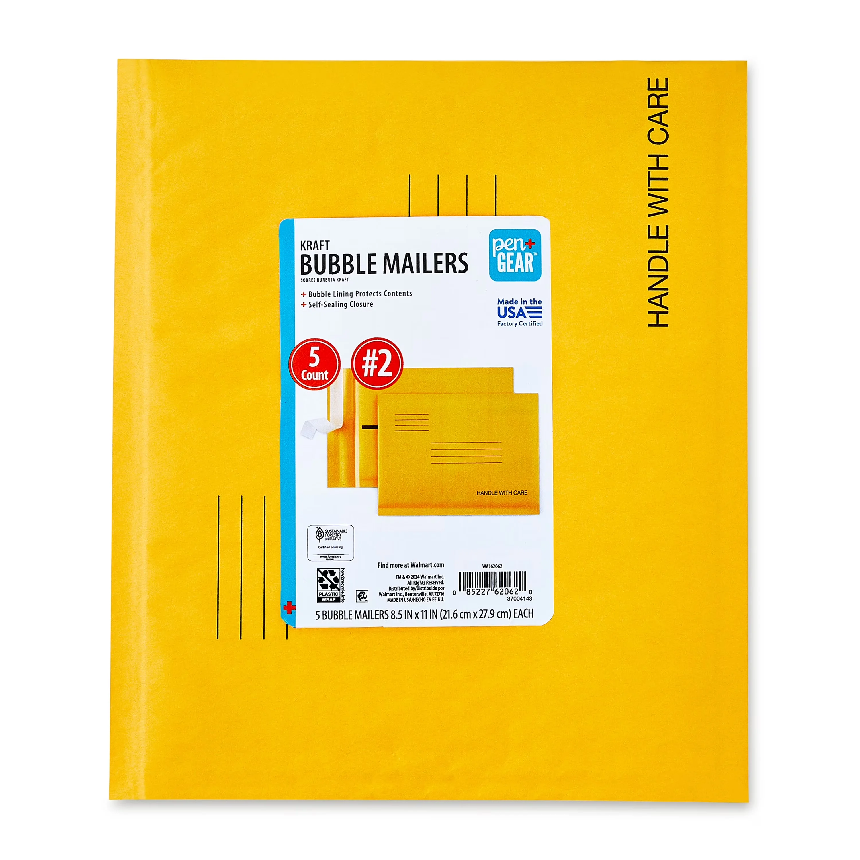 Essential Moving with 5 pack, 8.5" x 11", Self-Sealing #2 Kraft Bubble Mailers - Paper 8.5" x 11" Model A8ED8D