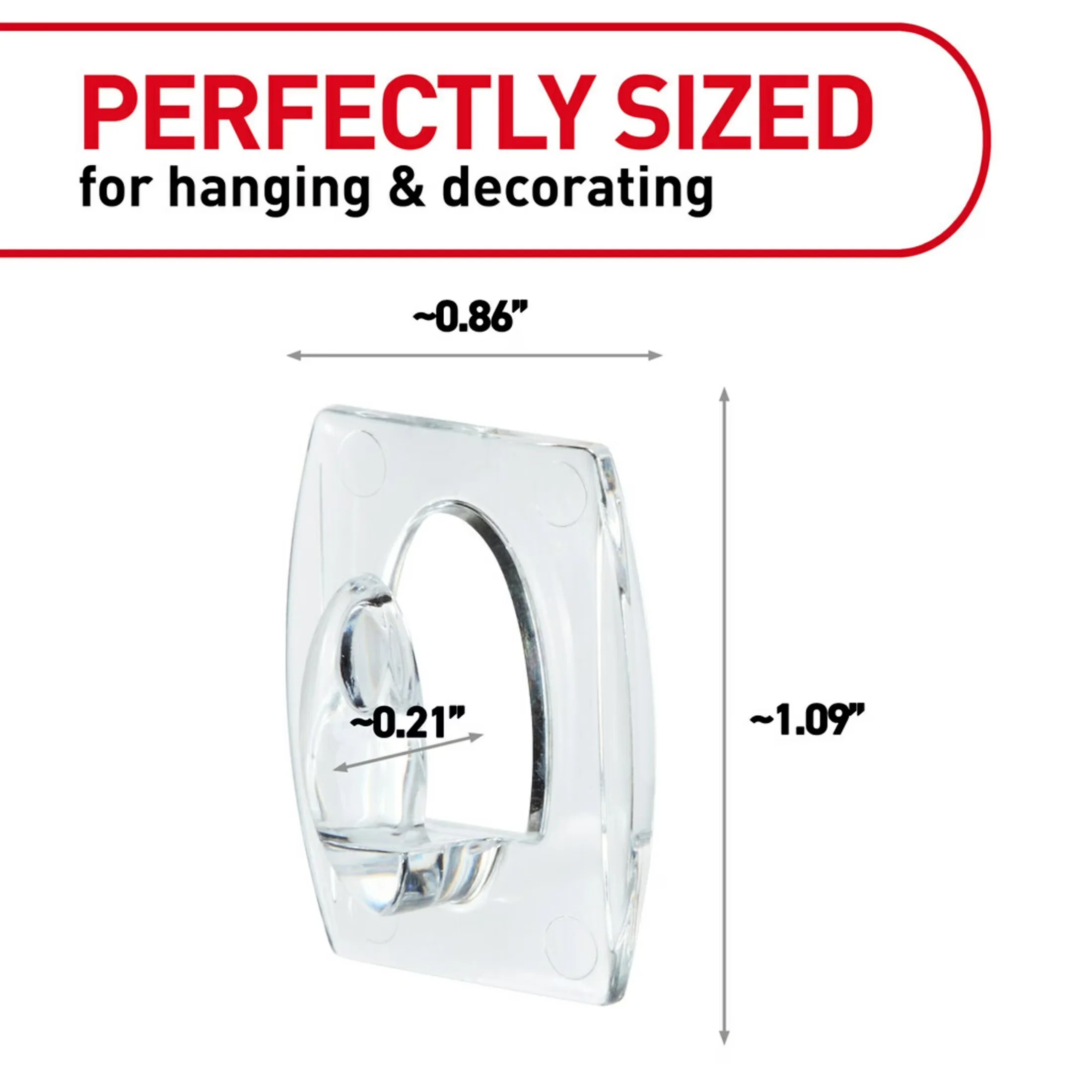 Damage-Free Hanging Modern with Wall-Mountable, Easy Installation - Clear Plastic Model 5E00E9