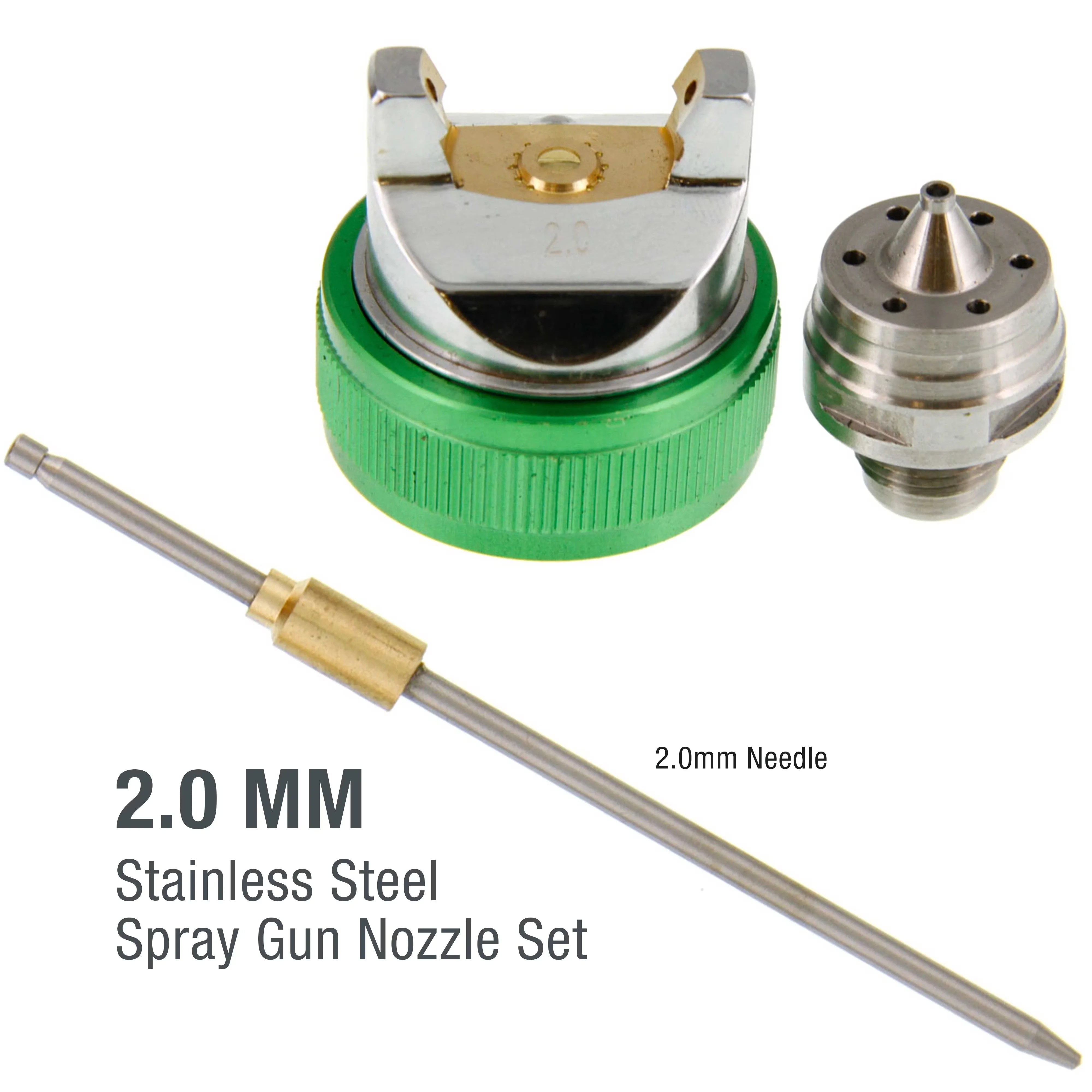 Premium Air Tools Compressor with 2.0 mm Spray Gun Nozzle Set - Silver 2.0mm Needle/Nozzle Model B967E8