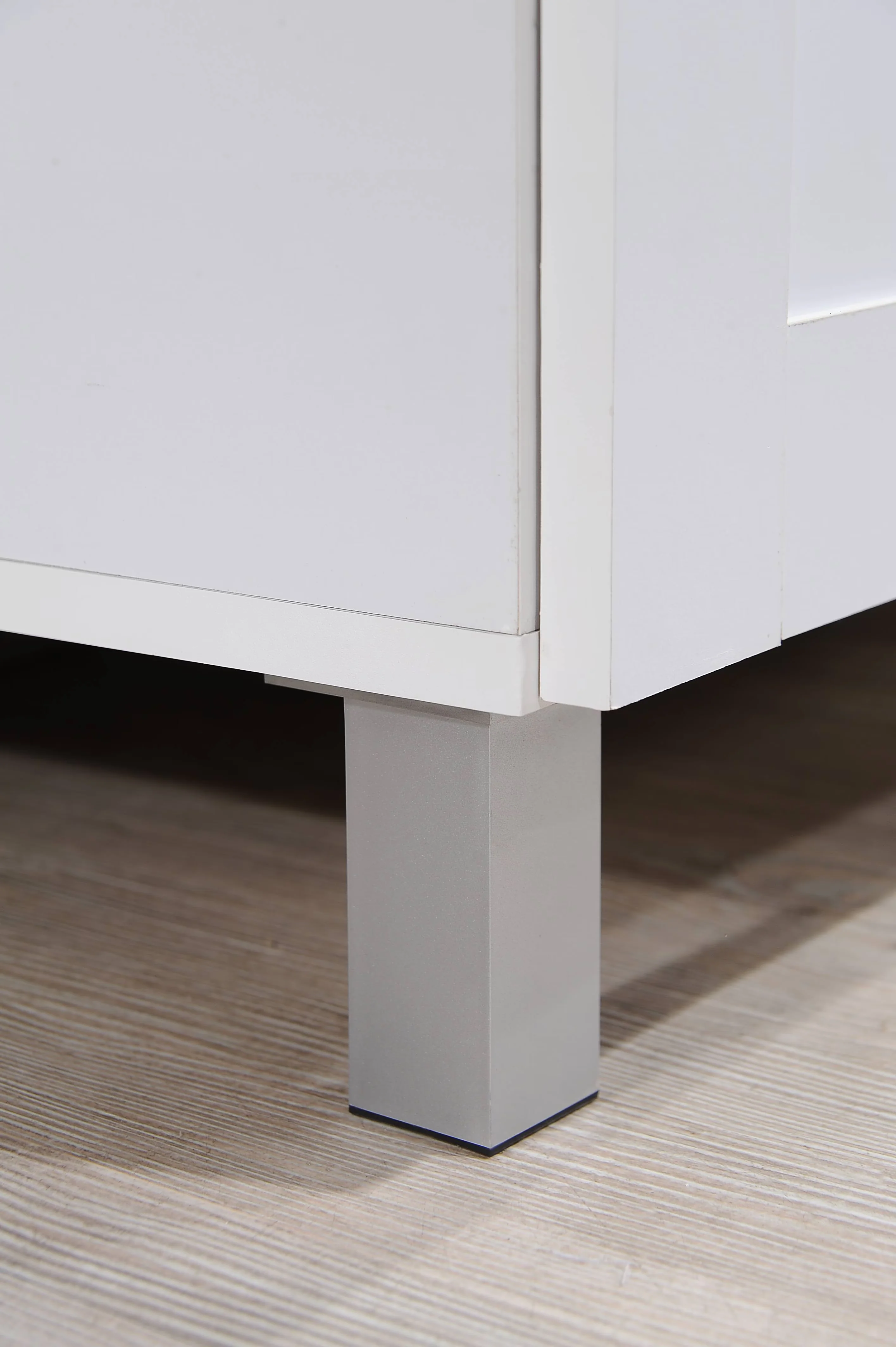 Modern Kitchen Renovation with Contemporary, Tall Free Standing Cabinet, White - Wood Laminate White Model FCCD15
