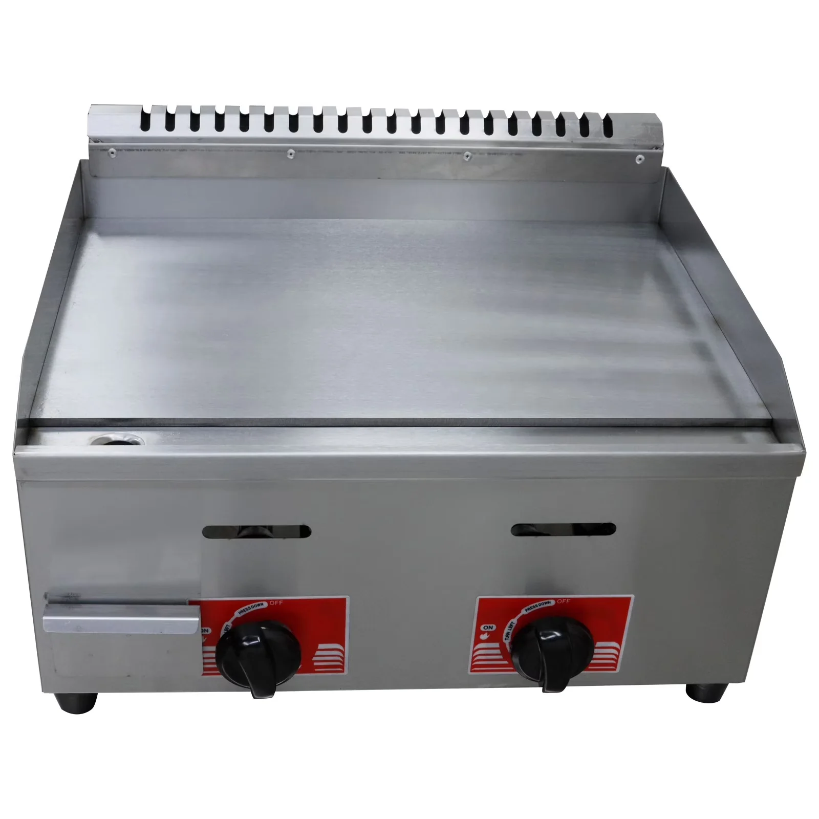 Innovative Flat Top Grill with GPL-530 2-Burner LPG Gas Griddle, 8mm Non-Stick Iron Plate - Stainless Steel Model 9E7815