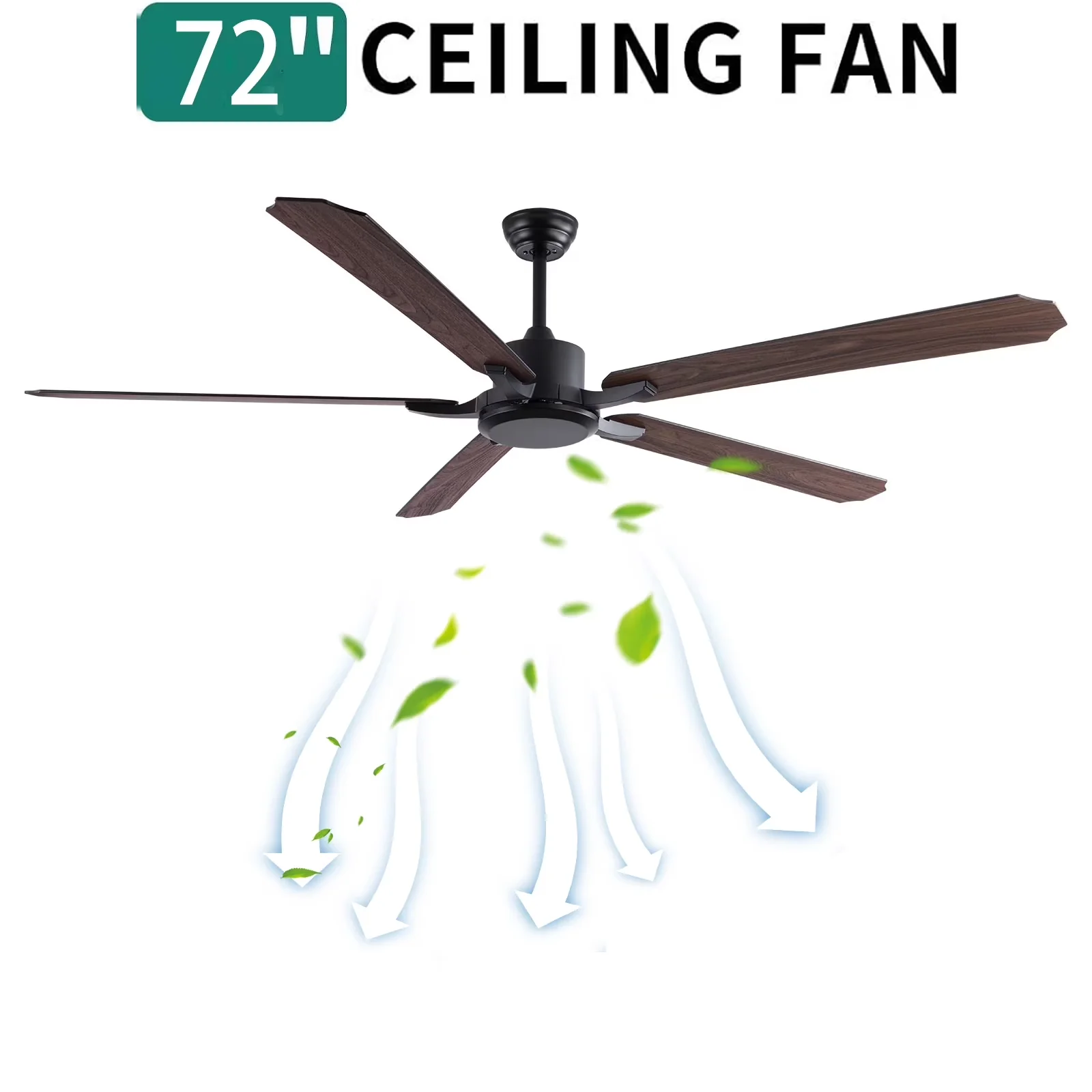 Durable Ceiling Fan with Modern, Remote Controlled, 72 Inch - Black for Home and Office Model 3D68F1