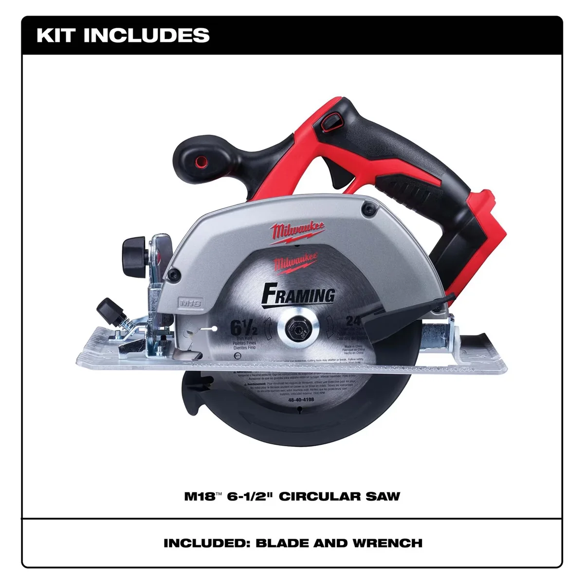 Efficient Power Saw with Lightweight, Compact Design, Tool M18 6 �" Circular (Tool Only) - Black Model B294AC