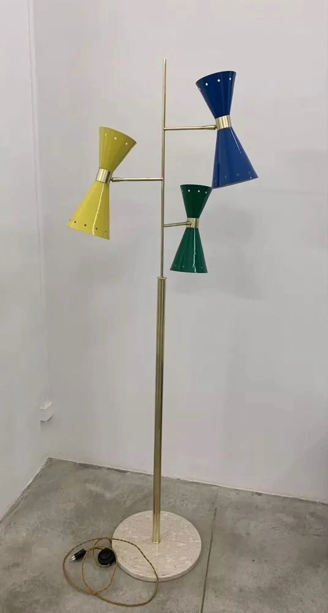 Floor Lamp Reliable with Art Deco, Tripod Lamps - Brass, Metal, Stone Multicolor Model 07C5DE