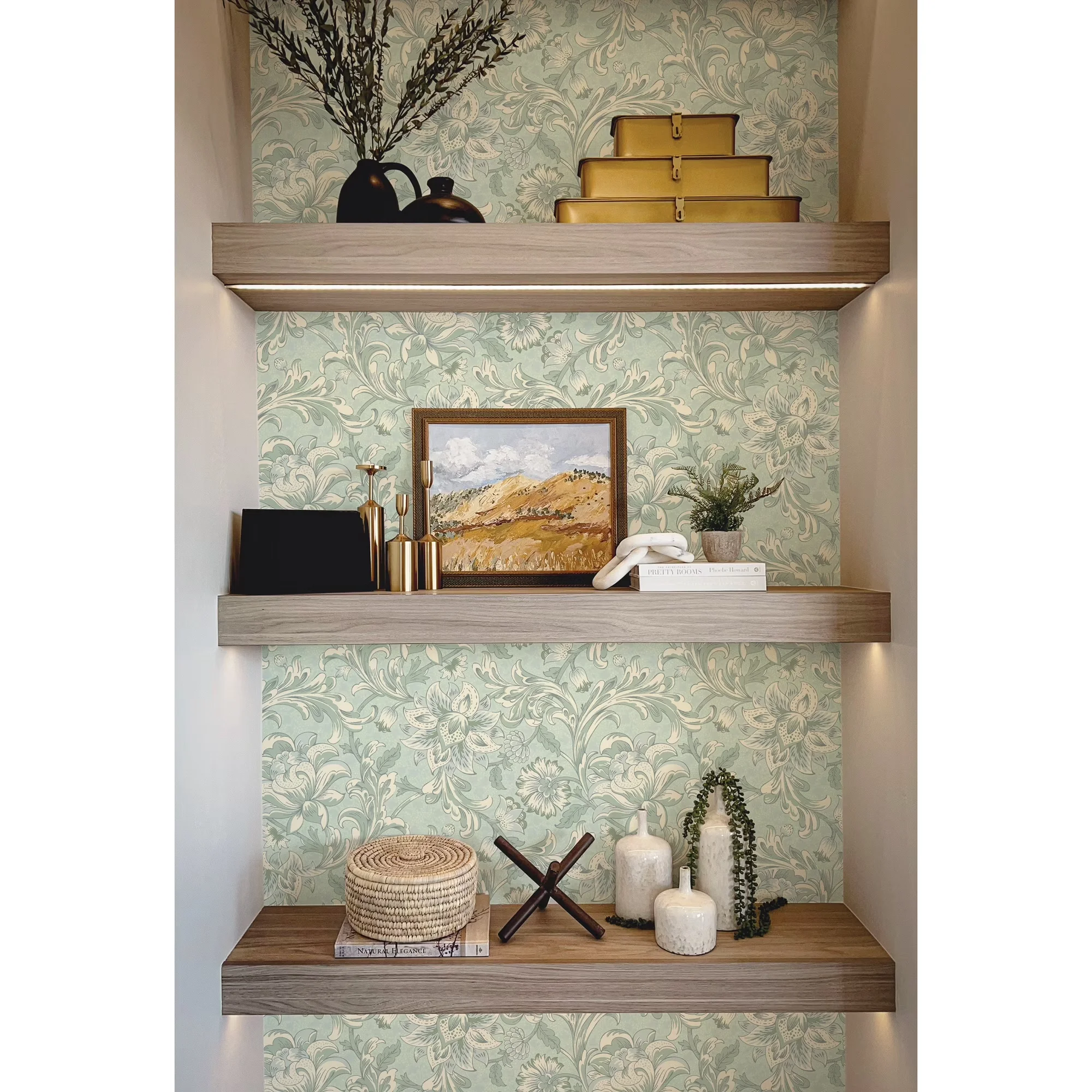Compact Wallpaper Wall Decals Wall Covering with Removable, Easy To Clean - Vinyl Blue Model B14DBD