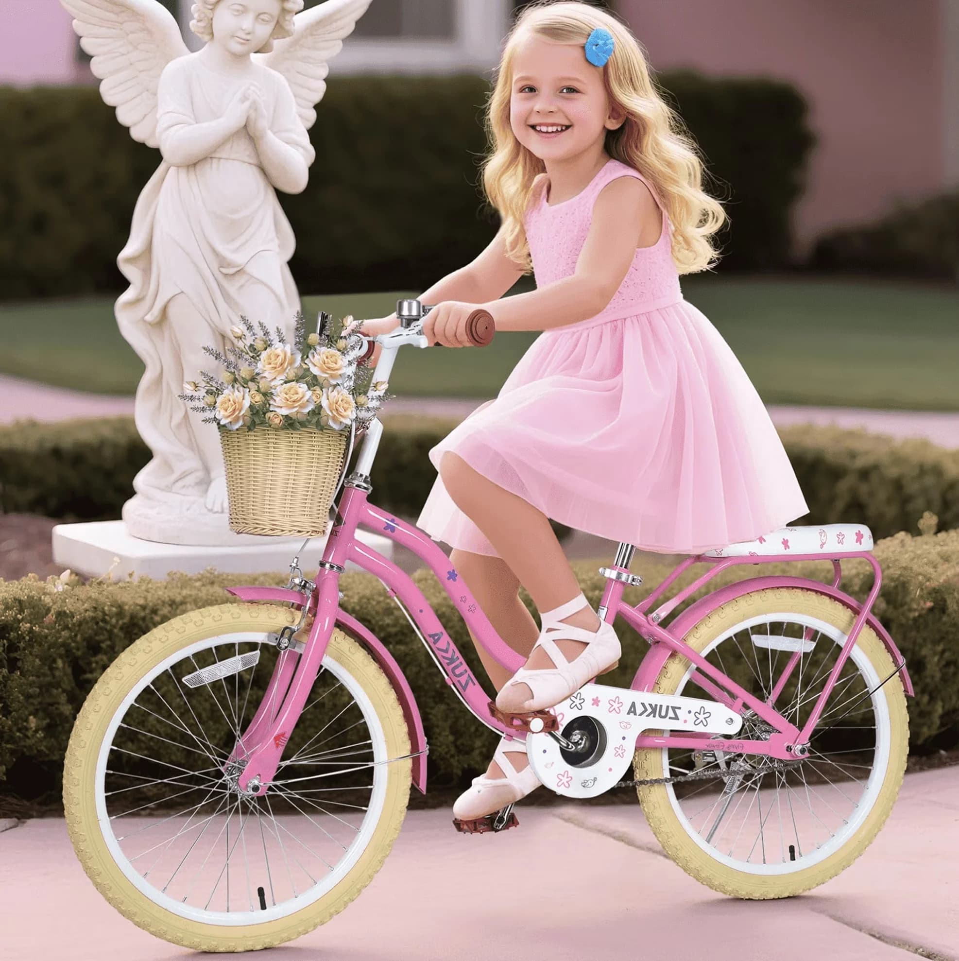 Essential Cruiser Bike with Adjustable Seat Height, Kid Bicycle - Pink Model 5A17B2
