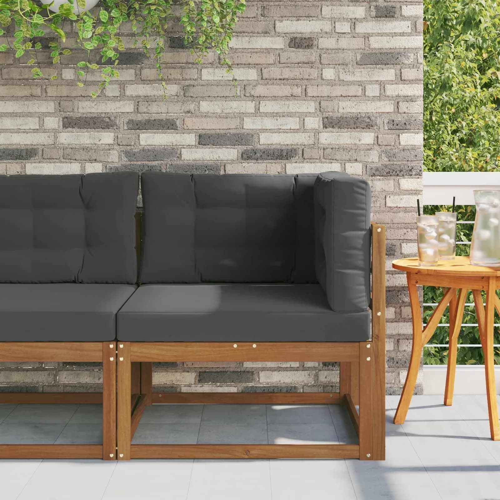 Outdoor Sofas Sectional Modern with Modern, Weather-Resistant - Brown Solid Acacia Wood Model B3FFB9