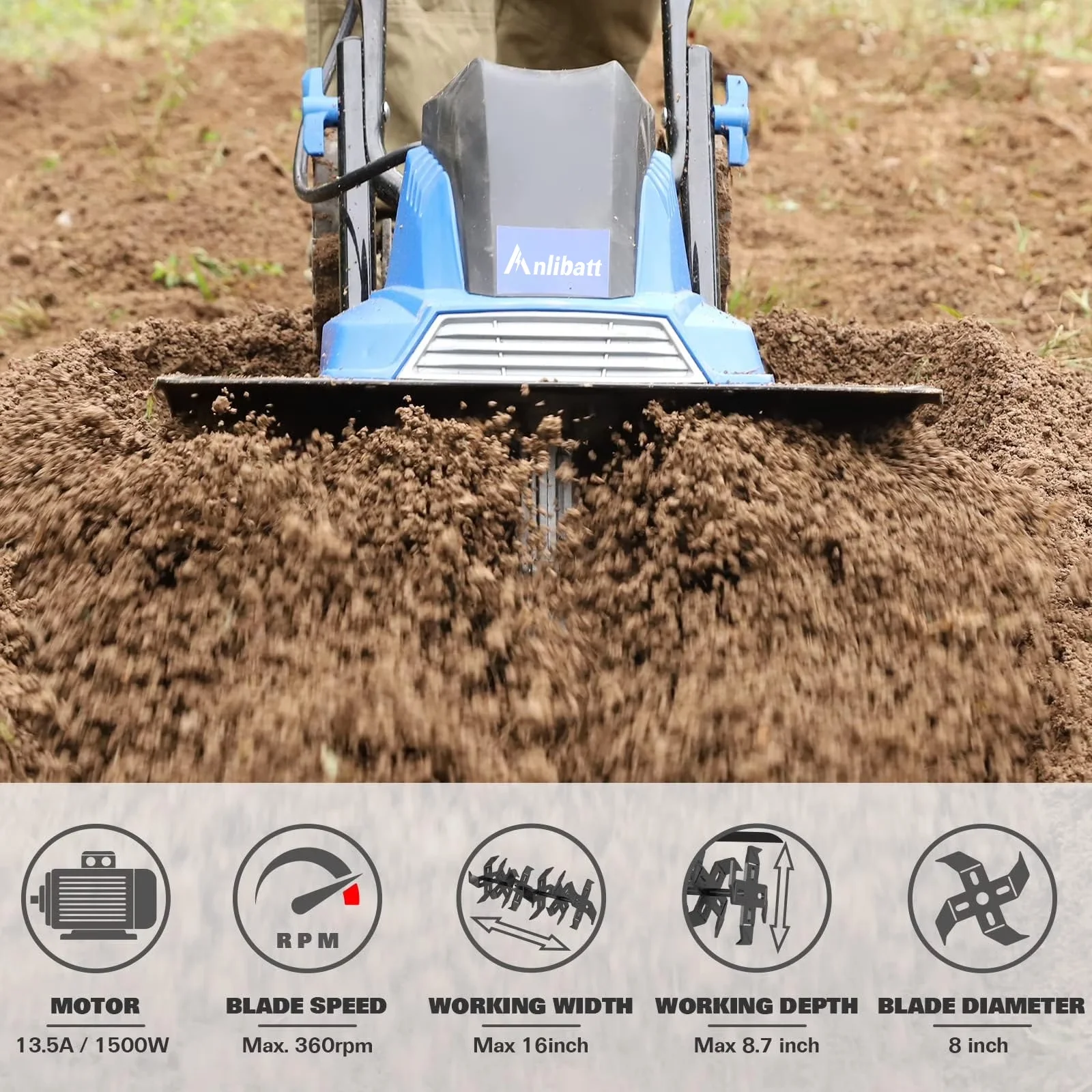 Sleek Trillers Cultivator with 120V for Garden - Professional Series Model 7601DD