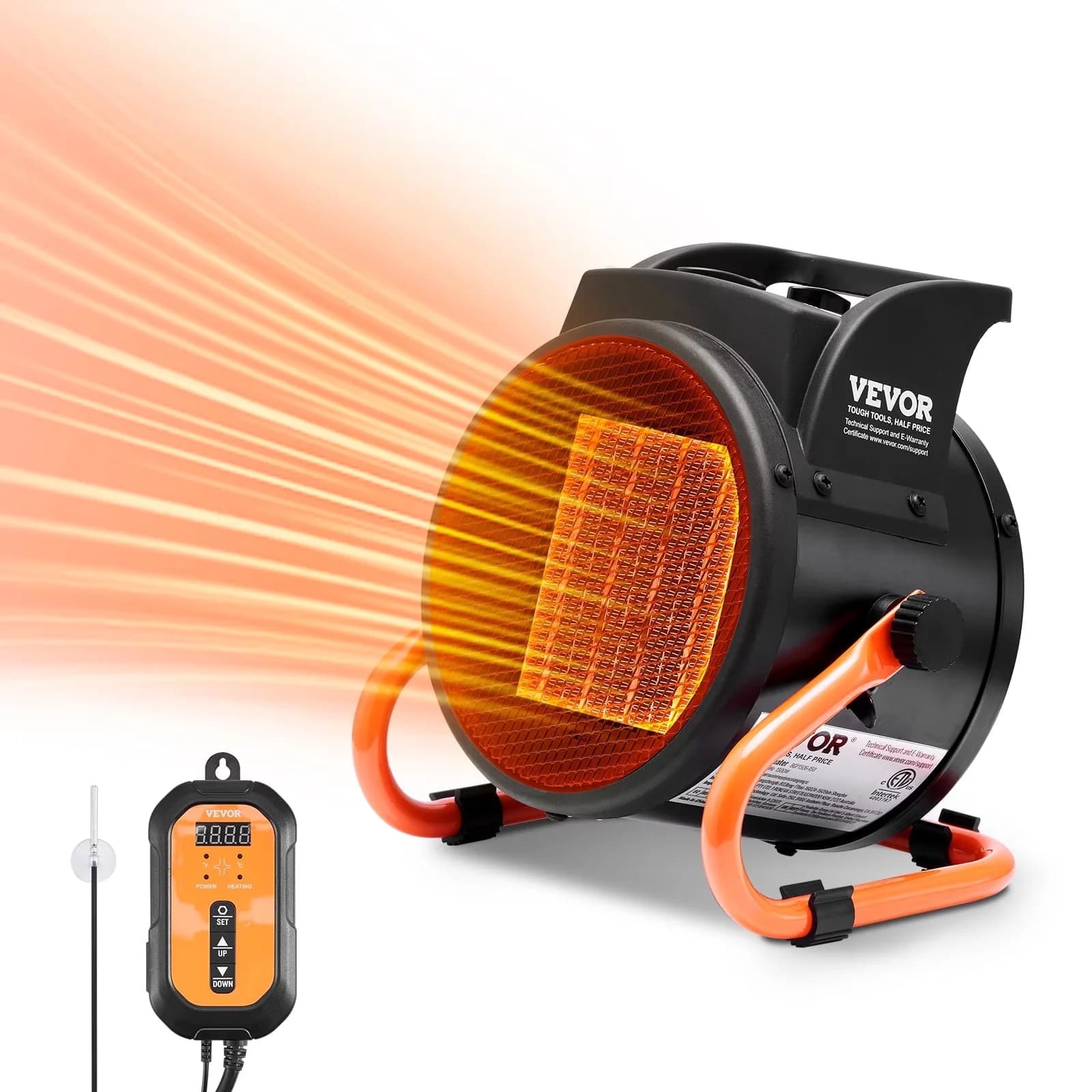 Versatile Portable And Electric Space Heater with 1500W, Fan, 3-Speed Setting Small Grow Tent - Black Model 17B76B