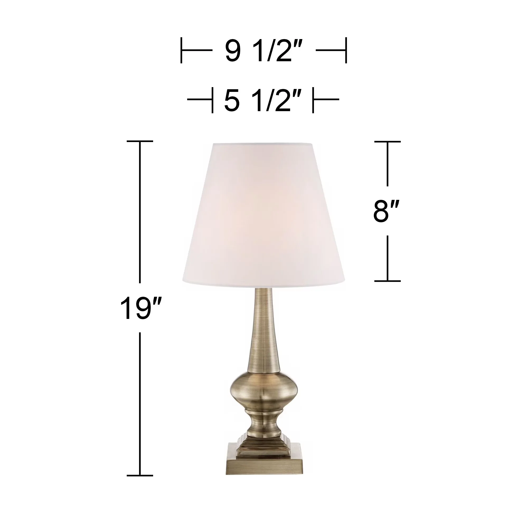Lamp Professional with Halogen, Traditional, White bell lamp shade. 6-foot long cord. - Metal Gold for Bedroom, Office Model D43C19