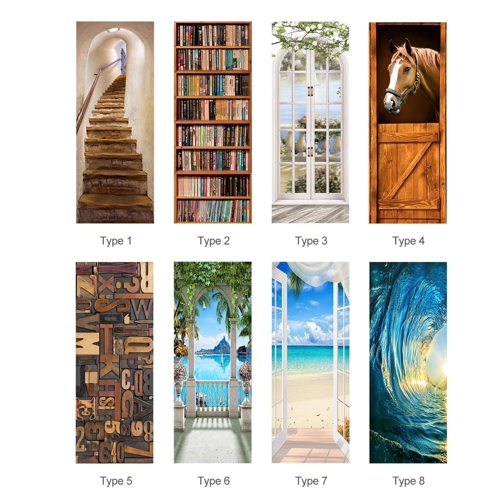 Premium Wallpaper Wall Decals Wall Covering - Pvc Multicolor Door - Space-Saving Design Model BD3C97