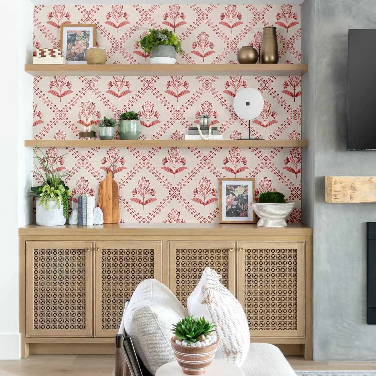 Quality Wallpaper with Removable, Instant, Peel and Stick Wall Covering - Vinyl Peach (Plain Vinyl) for Bathroom Model 83D336