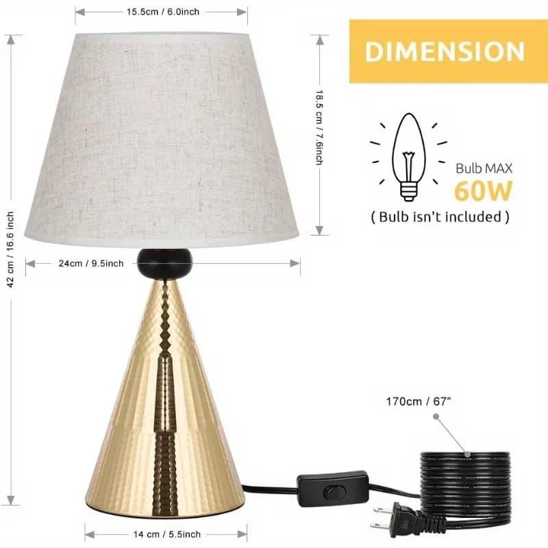 Classic Lamp Set with Modern Lamps, Vintage Table Lamps, Bedside Nightstand Lamps of 2 - Fabric Model 8CFEDD