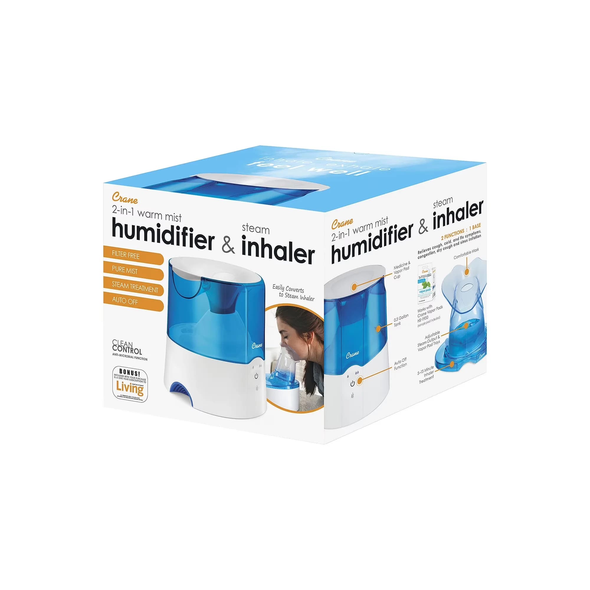Premium Humidifier with Variable Speed, Automatic Shut-Off - Blue for Bedroom Model 7F783E