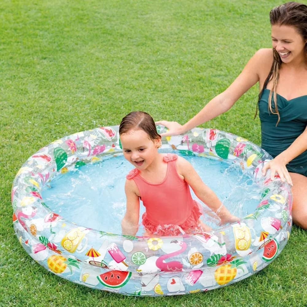 Efficient Inflatable Pool with 35 gal Round Plastic 10 in. H X 4 ft. D - Multicolor Model F58E24