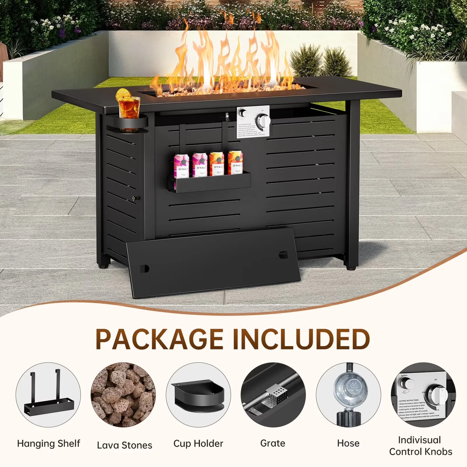 Quality Outdoor Heating with 60000 BTU, Weatherproof - Black Steel for Outdoor, Garden Model 9FDA6C