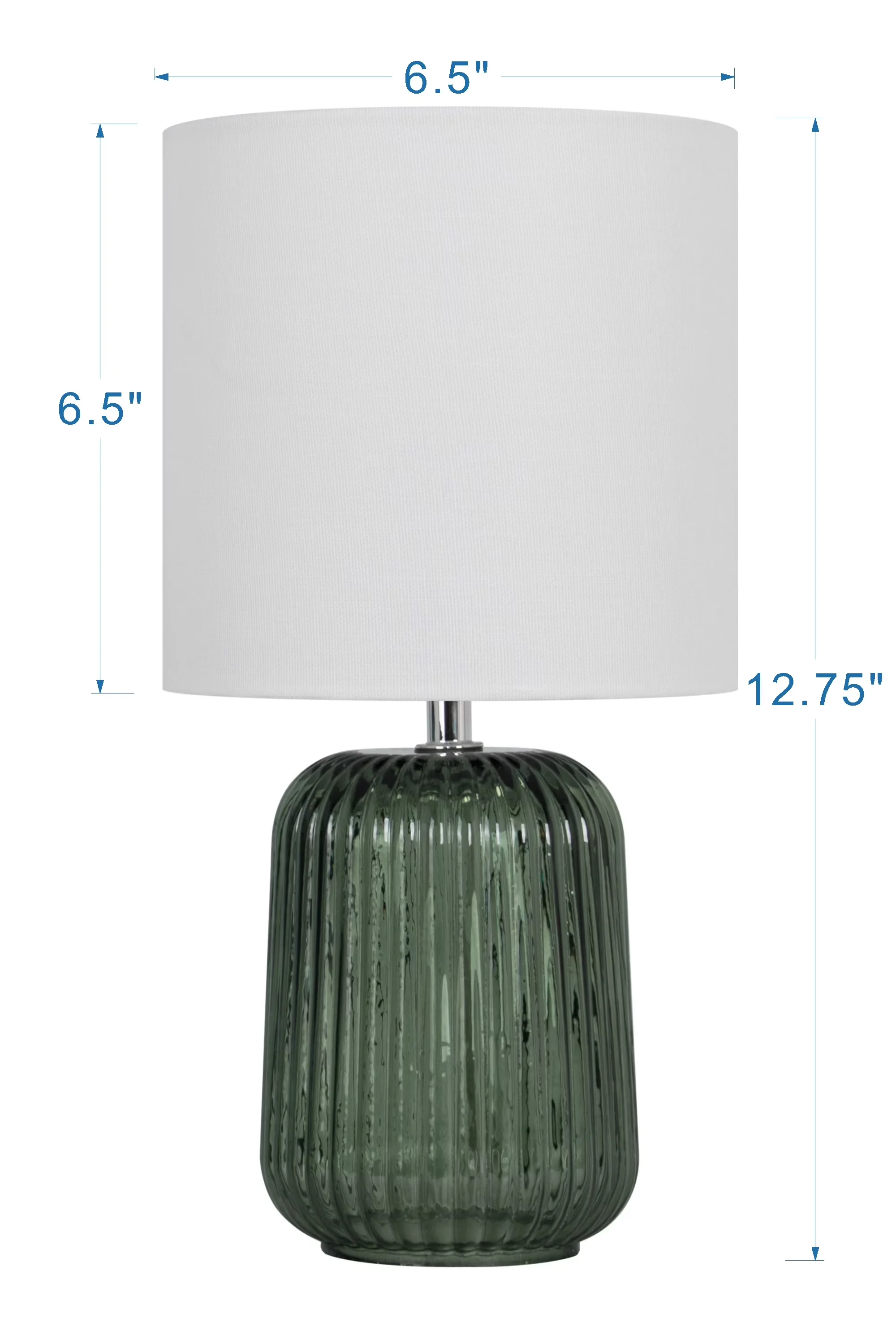 Stylish Table Lamp with Accent Lamps, 12.75 inch height, Green Glass - Green Glass Model DBFE3D