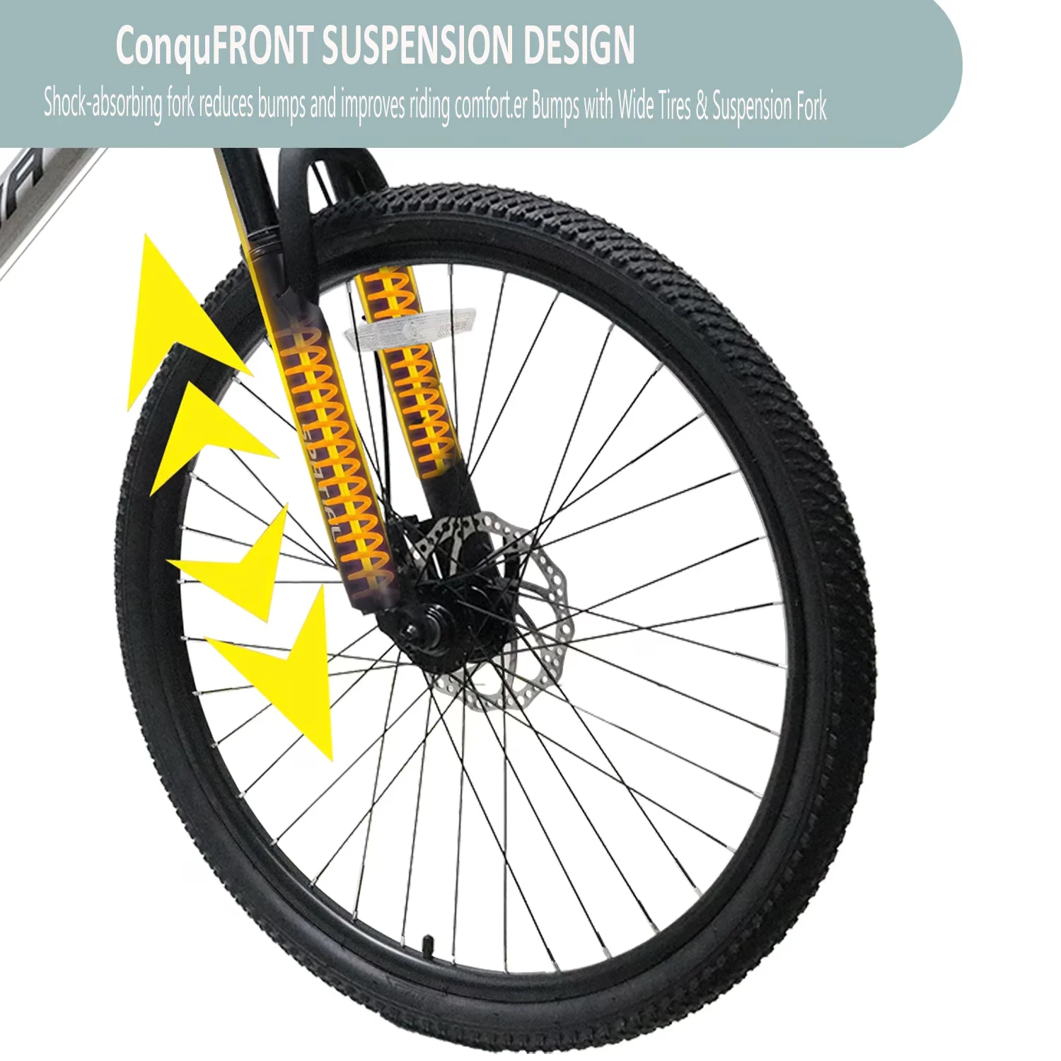 Sleek Mountain Bike with Adjustable Speed, Lightweight, 26" - Black - Heavy Duty Model 64F027