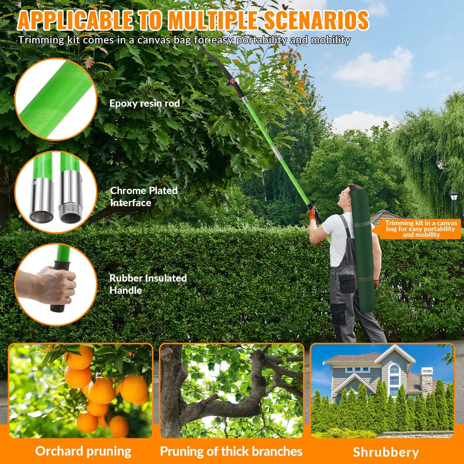 Professional Pole Saw with Telescoping - Feet - Universal Fit Model 309072
