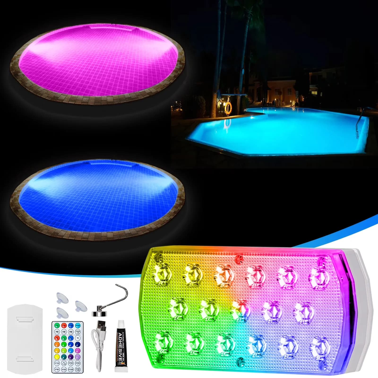Ceiling Lights Fixture Stylish with LED, Energy Efficient, Above Ground Pool - Multicolor Model 28BA9F