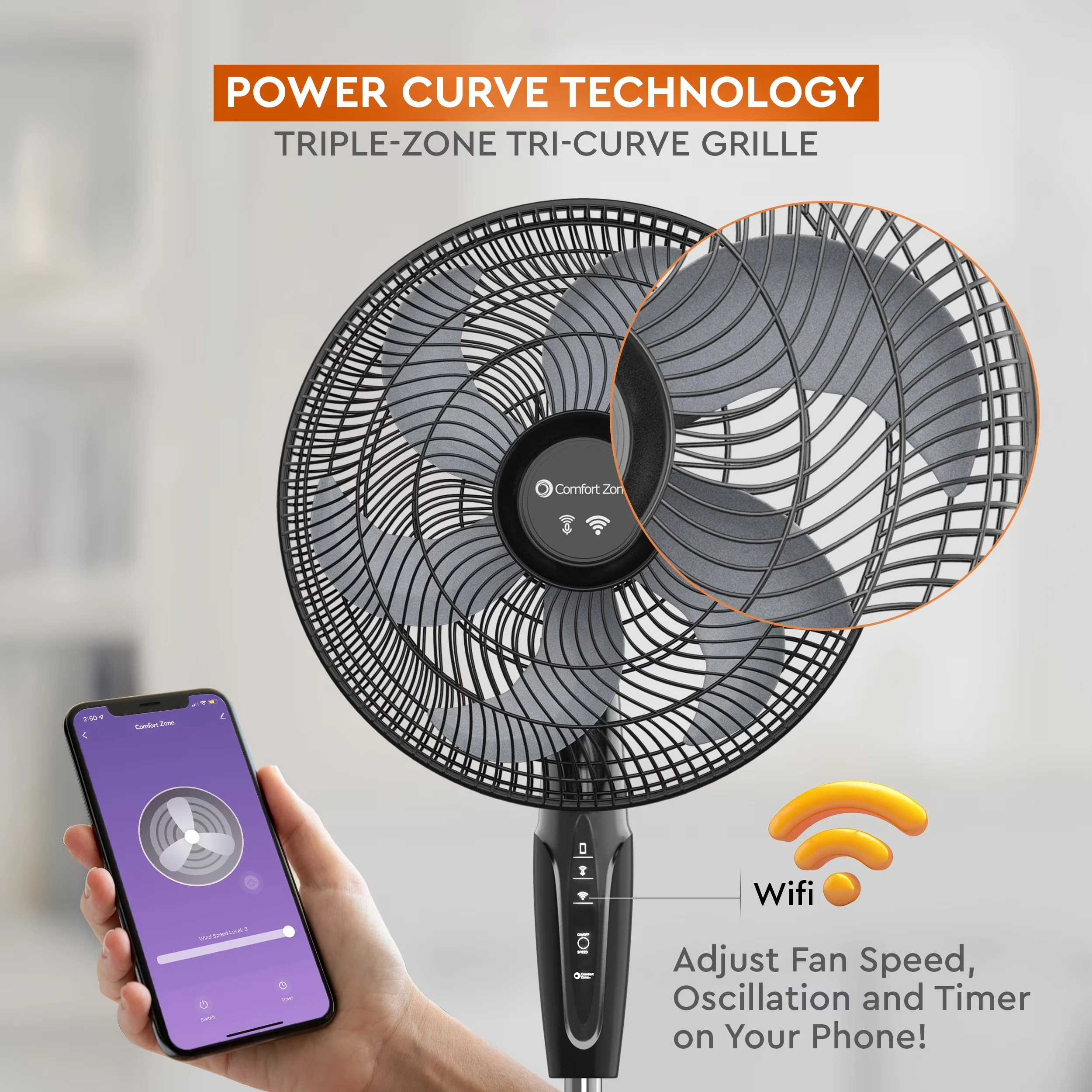 Durable Fans In Cooling with Oscillating, Timer, Tilt Mechanism - Plastic Black Model B90E65