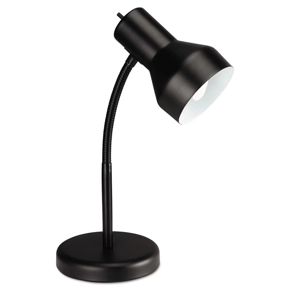 Desk Lamp Stylish with Adjustable Head, Transitional, Alera Task - Black Metal Model 409FDE