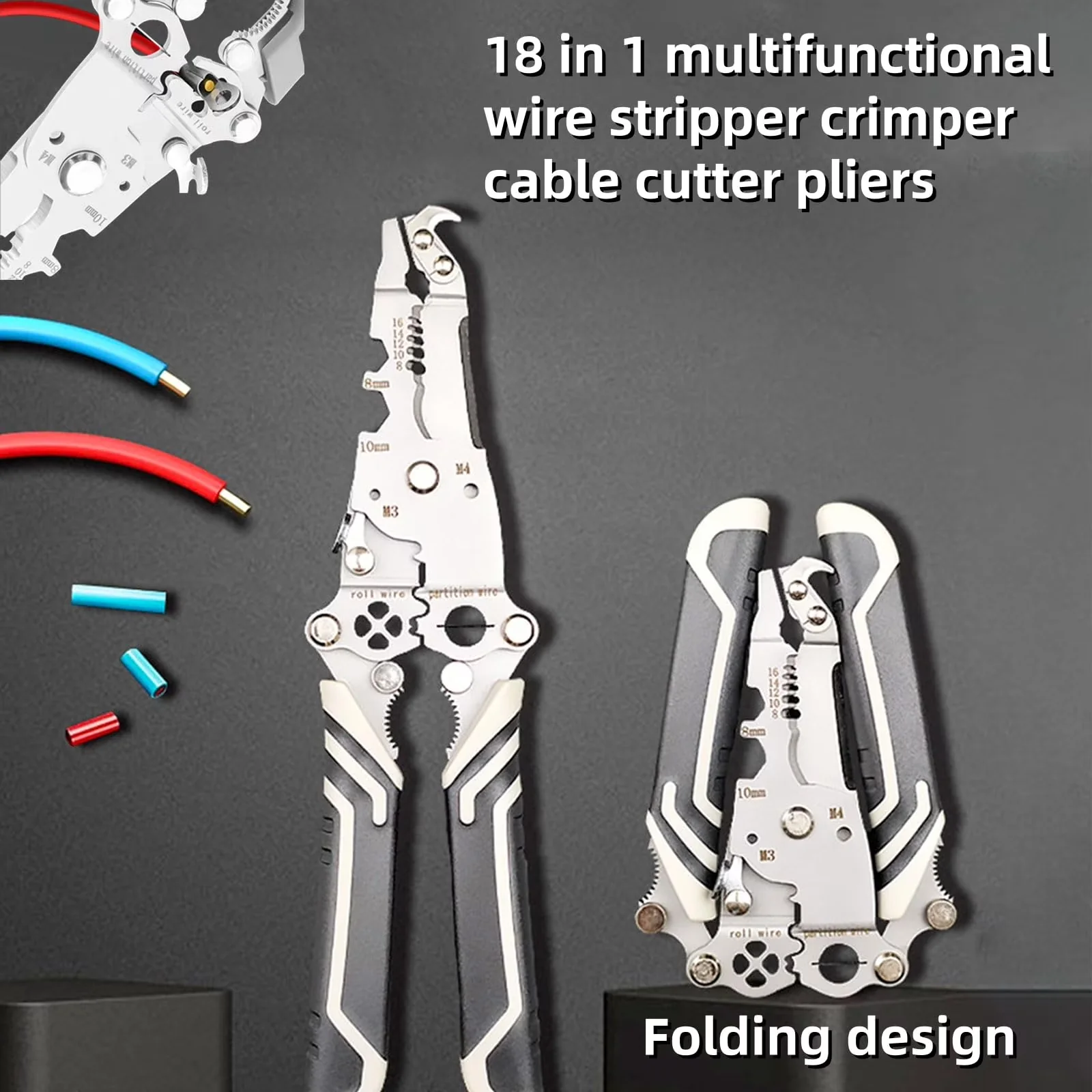 Reliable Woodworking with Folding, Locking Mechanism for Safety, Wire Stripper Tool - Black 18" Model 608582