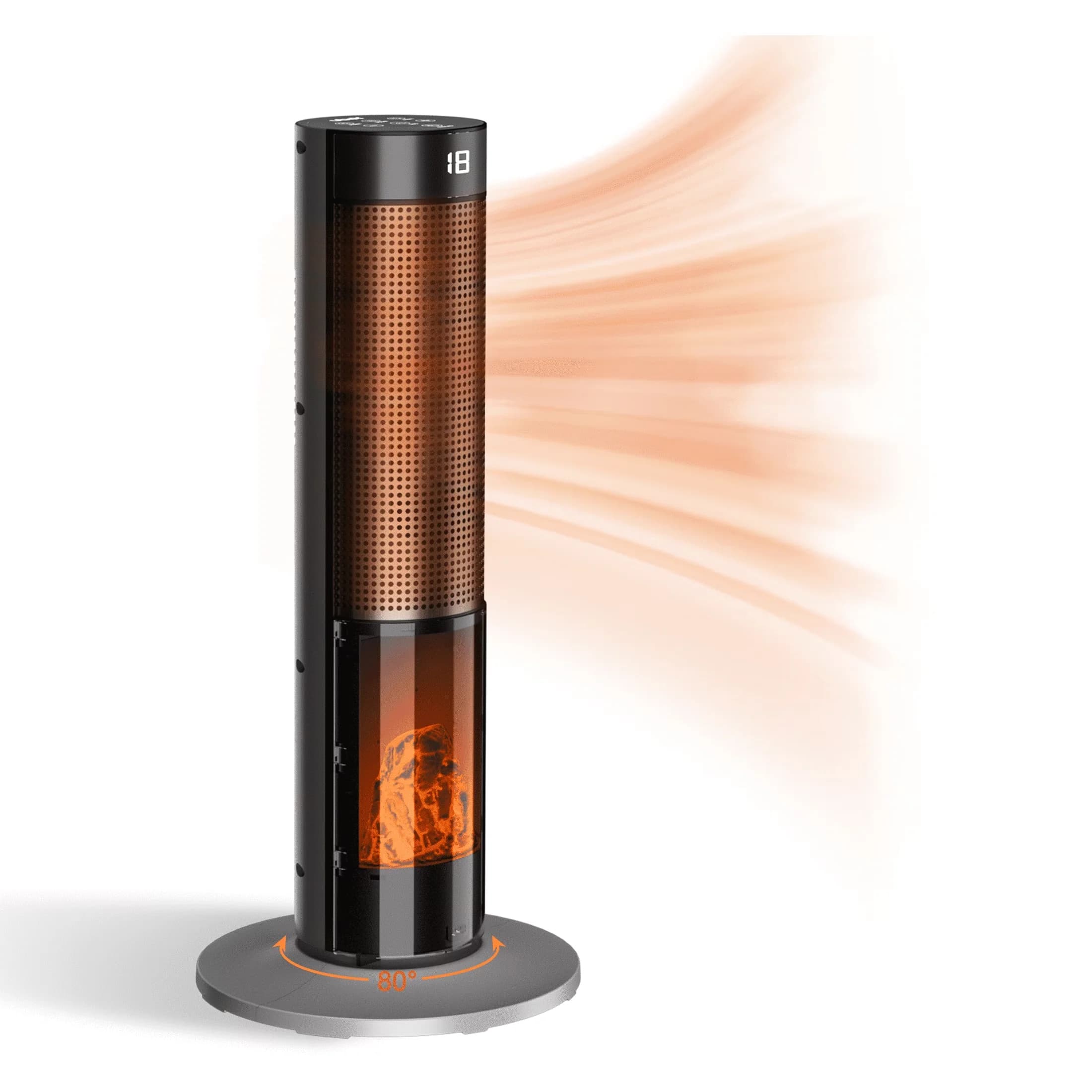 Innovative Portable And Electric Space Heater with 1500W, Insulated, Oscillating - Black Model 0DBF3F