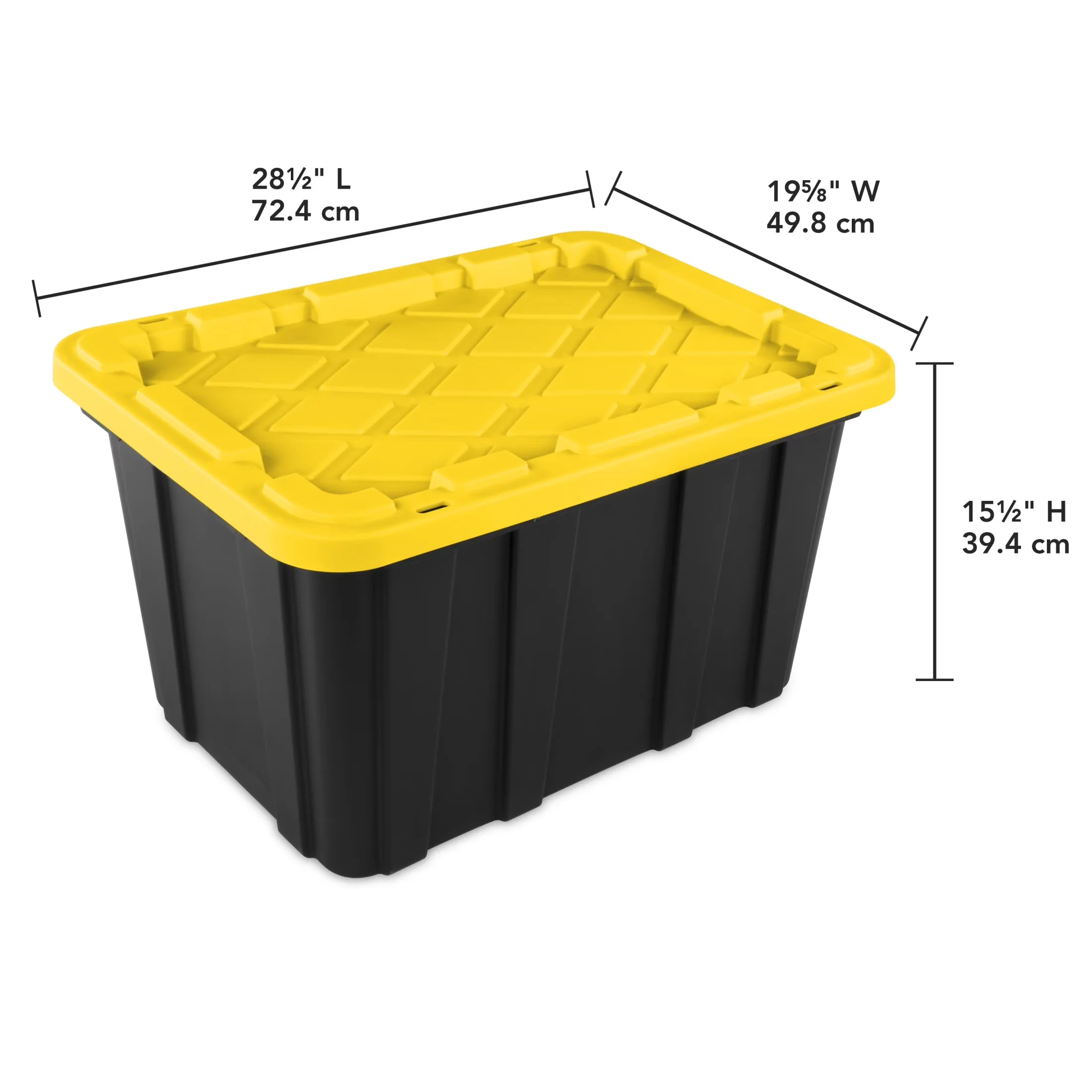 Compact Garage Storage Supply with Stackable, Large Bin, 6 Pack - Plastic Yellow Model 055B1F