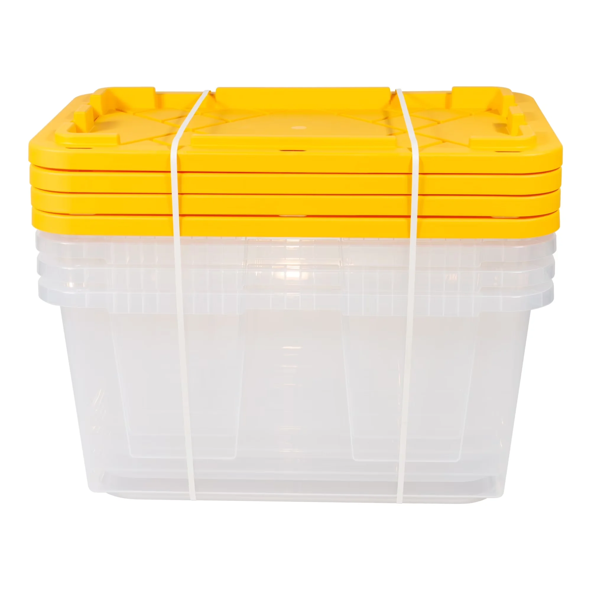 Efficient Garage Storage Supply with Stackable, 27 Gallon - Yellow Polypropylene Model 7F2DED