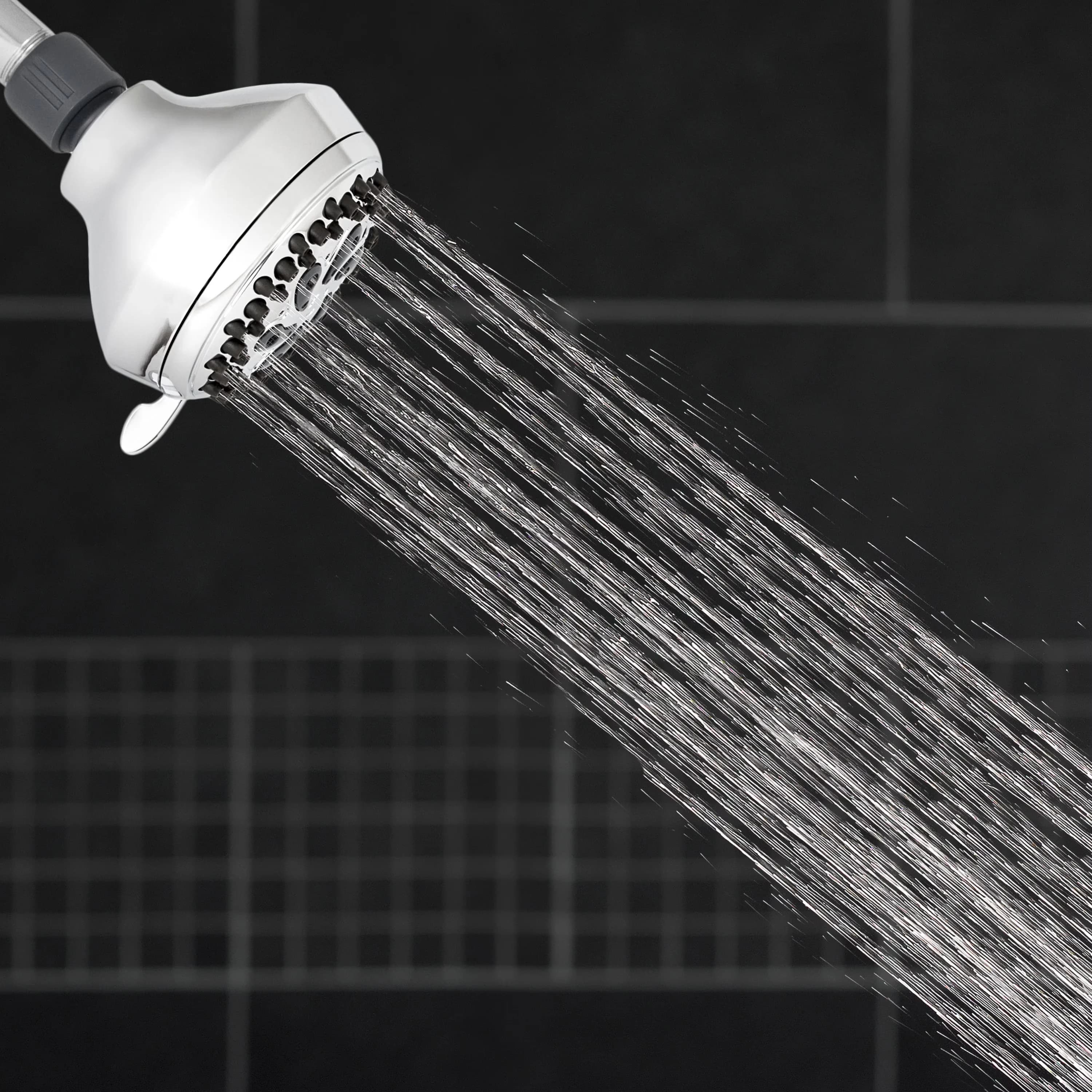 Professional Shower Head with Anti-Clog, Anti-clog nozzles, Chrome 1.8 GPM VSA-623E - Chrome Plastic Model 2F8BC1