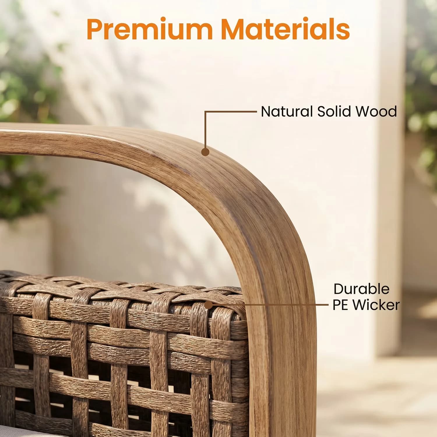 Compact Outdoor Sofas Sectional with Waterproof, Modern, Sofa - Olefin Cloth Beige for Garden Model 6CDDD1