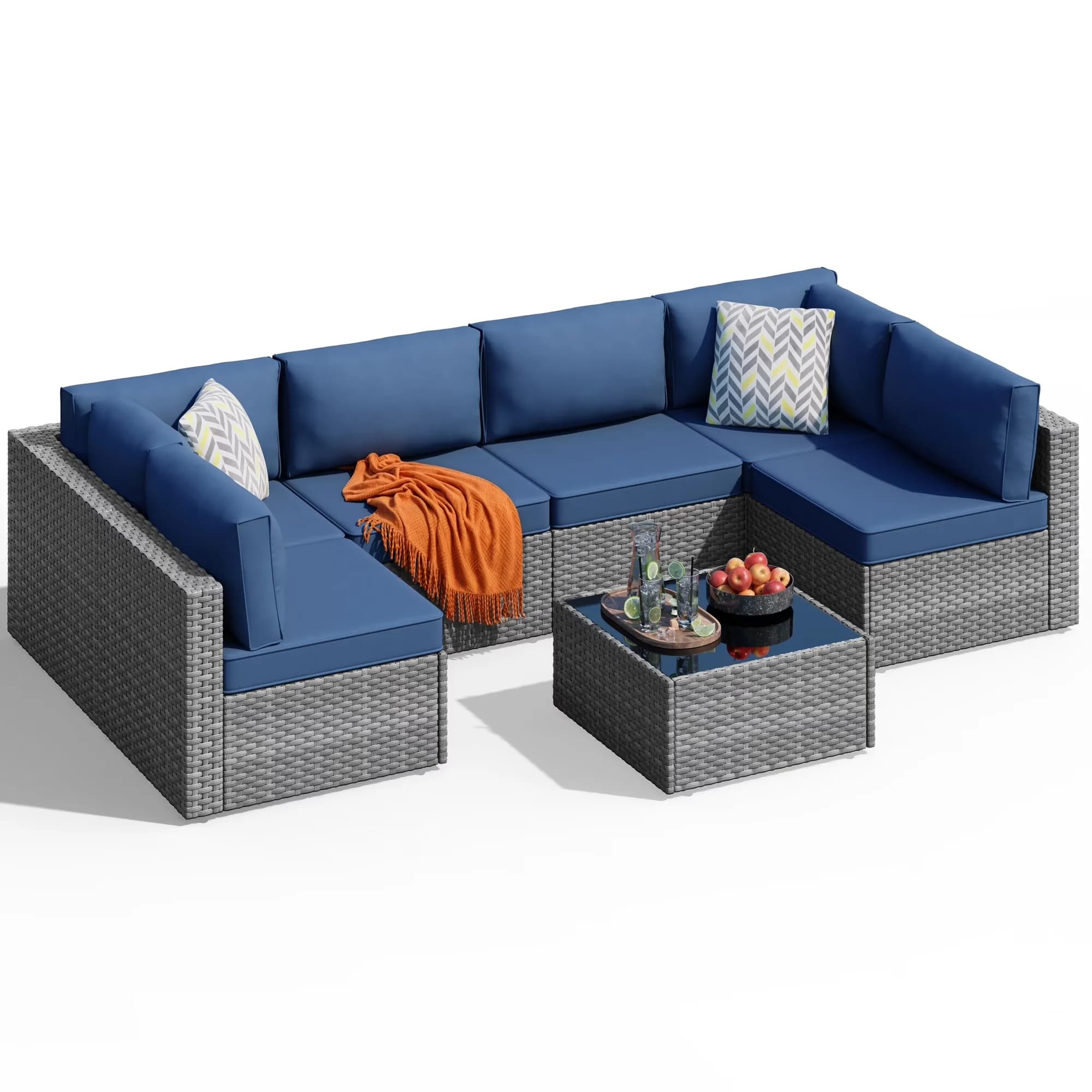 Classic Outdoor Sofas Sectional with Waterproof, Modern, Uv Resistant - Pieces Model 283E49