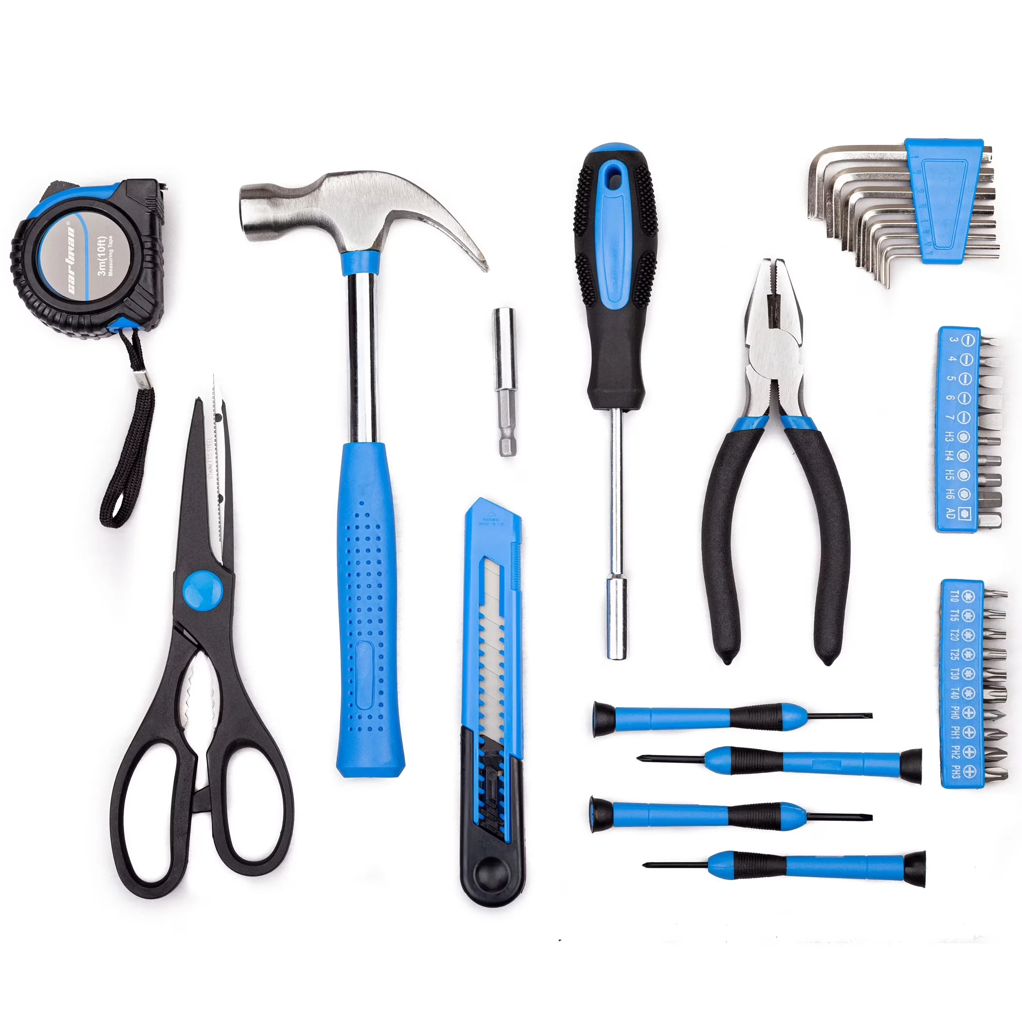 Premium Hand Tool Set with Storage Case, Blue 39-Piece General Household Kit - Blue Model 9BB133