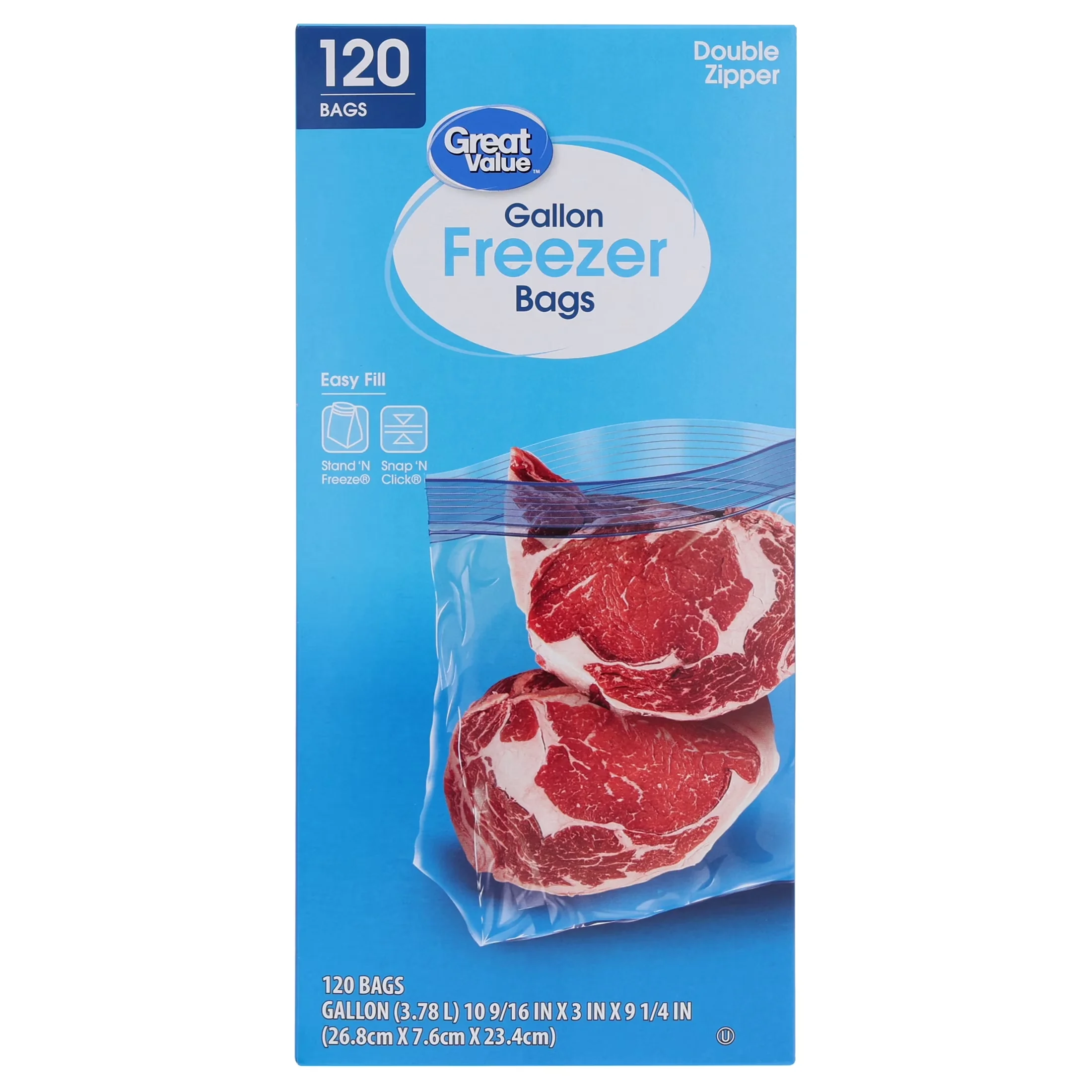 Compact Moving with All Purpose, Gallon Freezer Bags, Double Zipper - Clear Plastic Model 3044C1