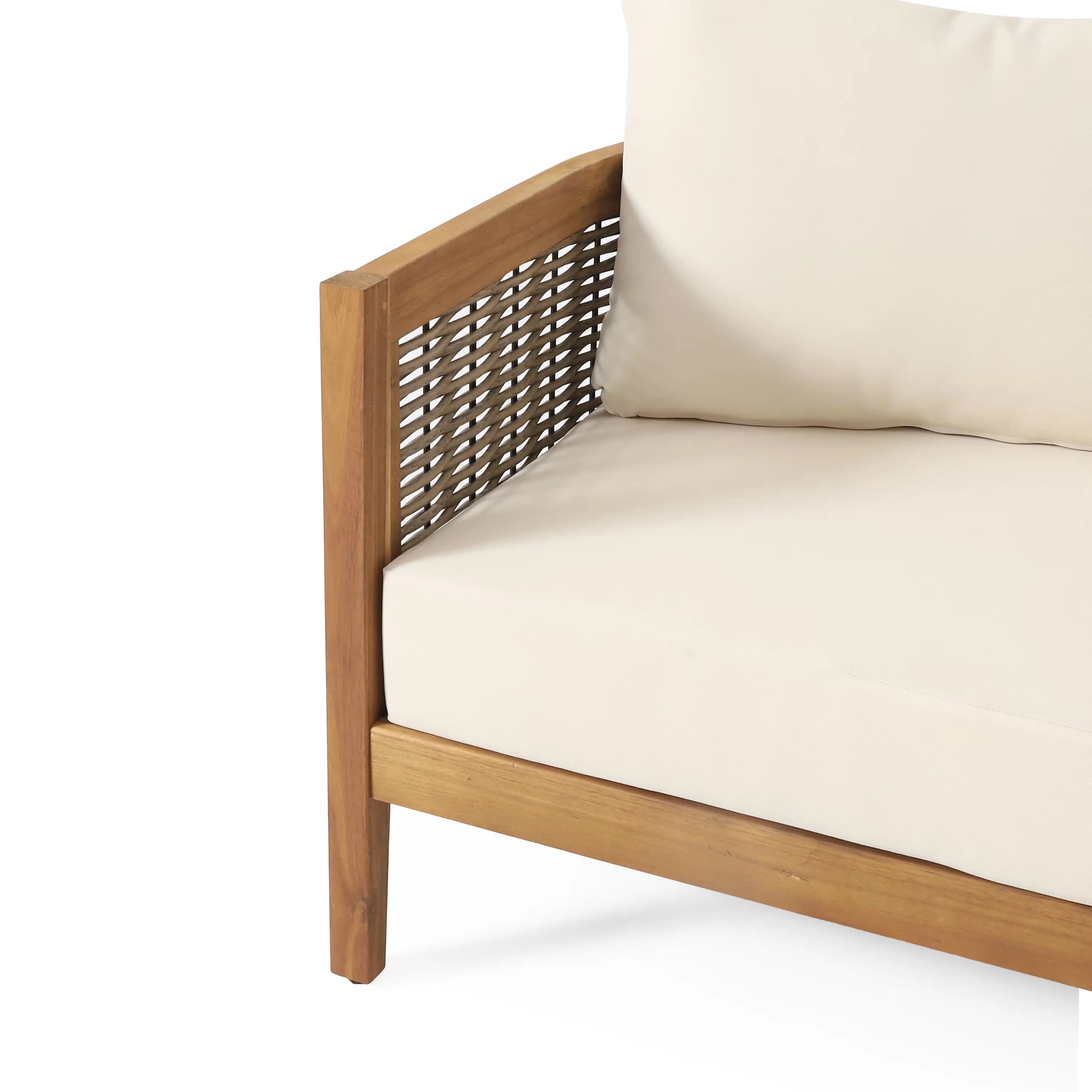 Essential Outdoor Sofas Sectional with Water-Resistant, Transitional, Cushion Material: Water Resistant Fabric - Brown Acacia... Model 914D1E