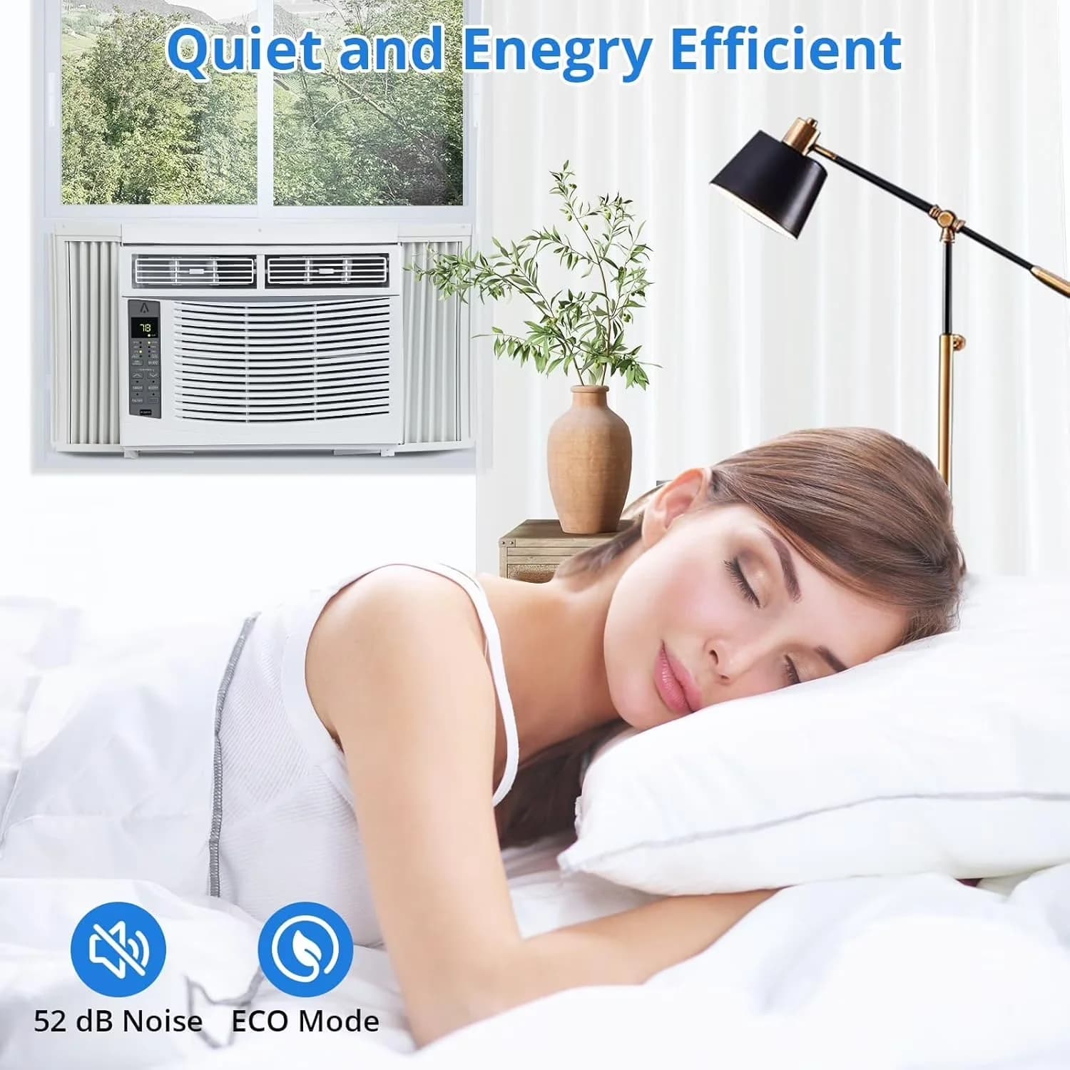 Durable Air Conditioner with 6000 BTU, Remote Controlled, Timer for Living Room, Small - Model C34A01