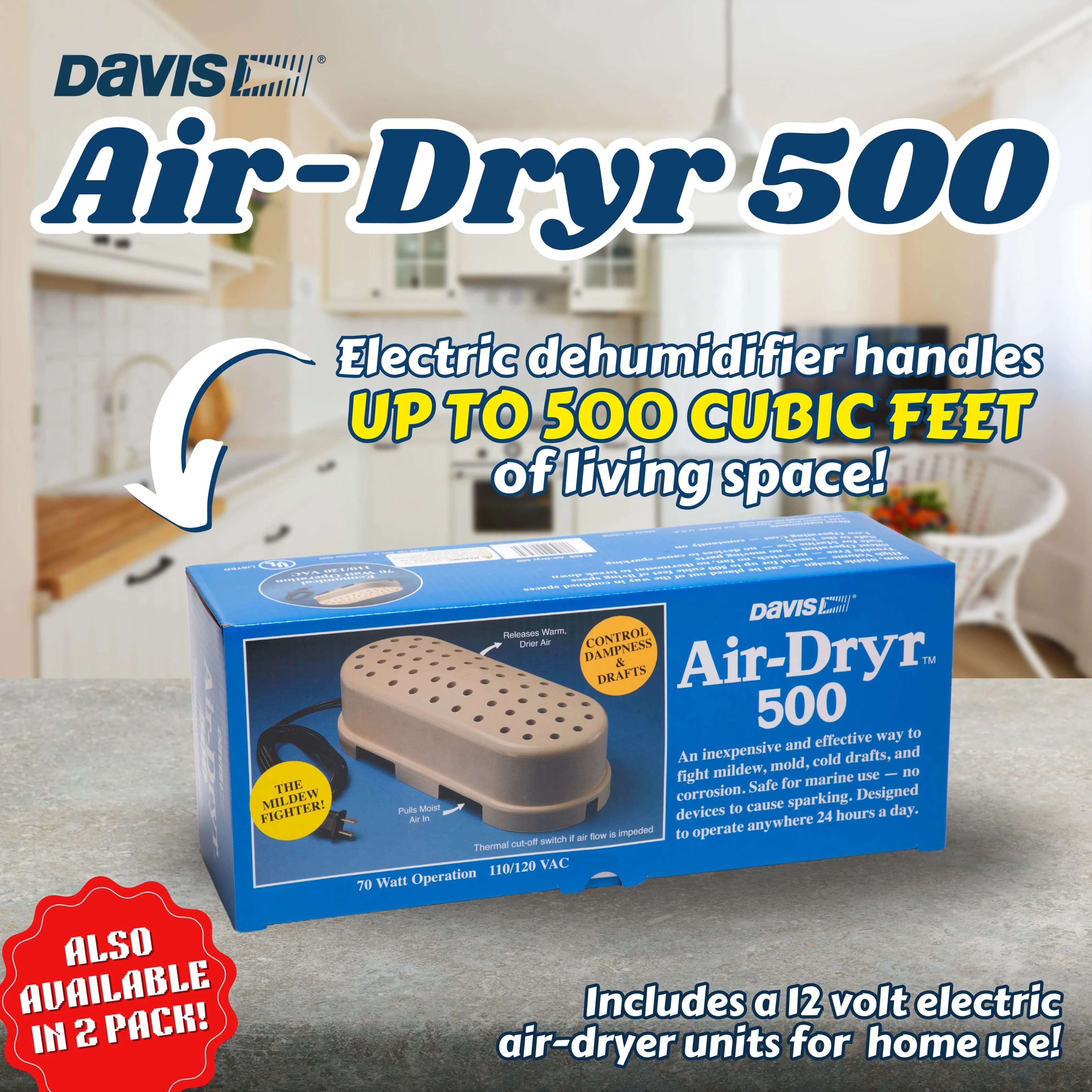 Innovative Dehumidifier with Automatic Shut-Off, Safe to the touch, Slim and stable - Multicolor Model F41252