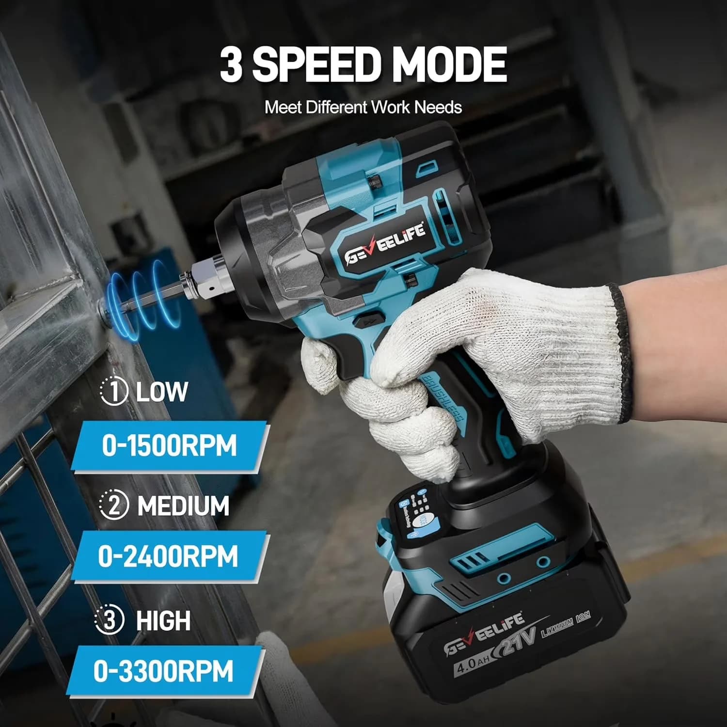 Air Tools Compressor Innovative with Battery, 1/2 Impact Gun, 8 Drill Bits - Model 2C0D9A