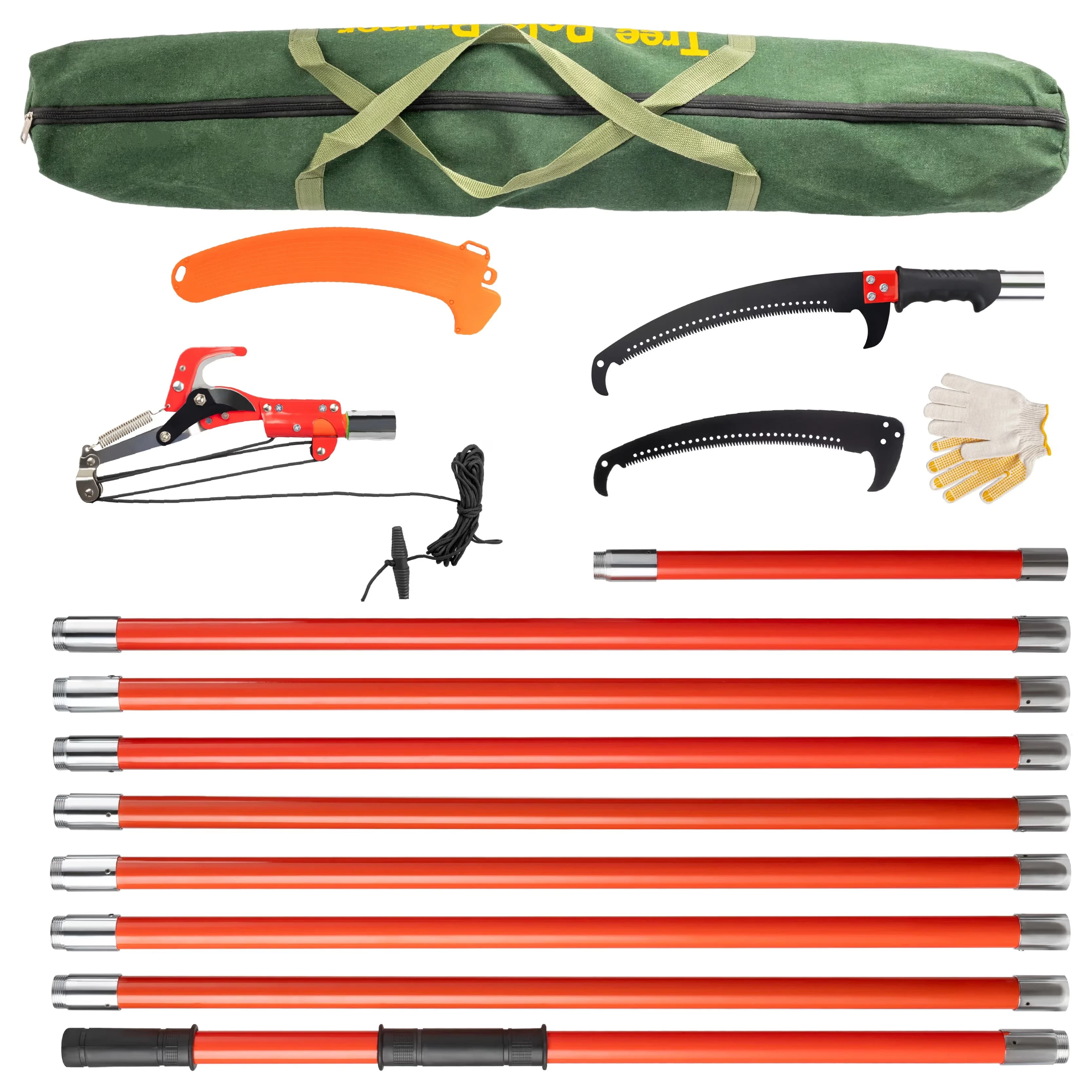 Pole Saw Reliable with Telescoping, Orange, Sharp Steel Cutter & Carry Case - Orange Model E8BEA1