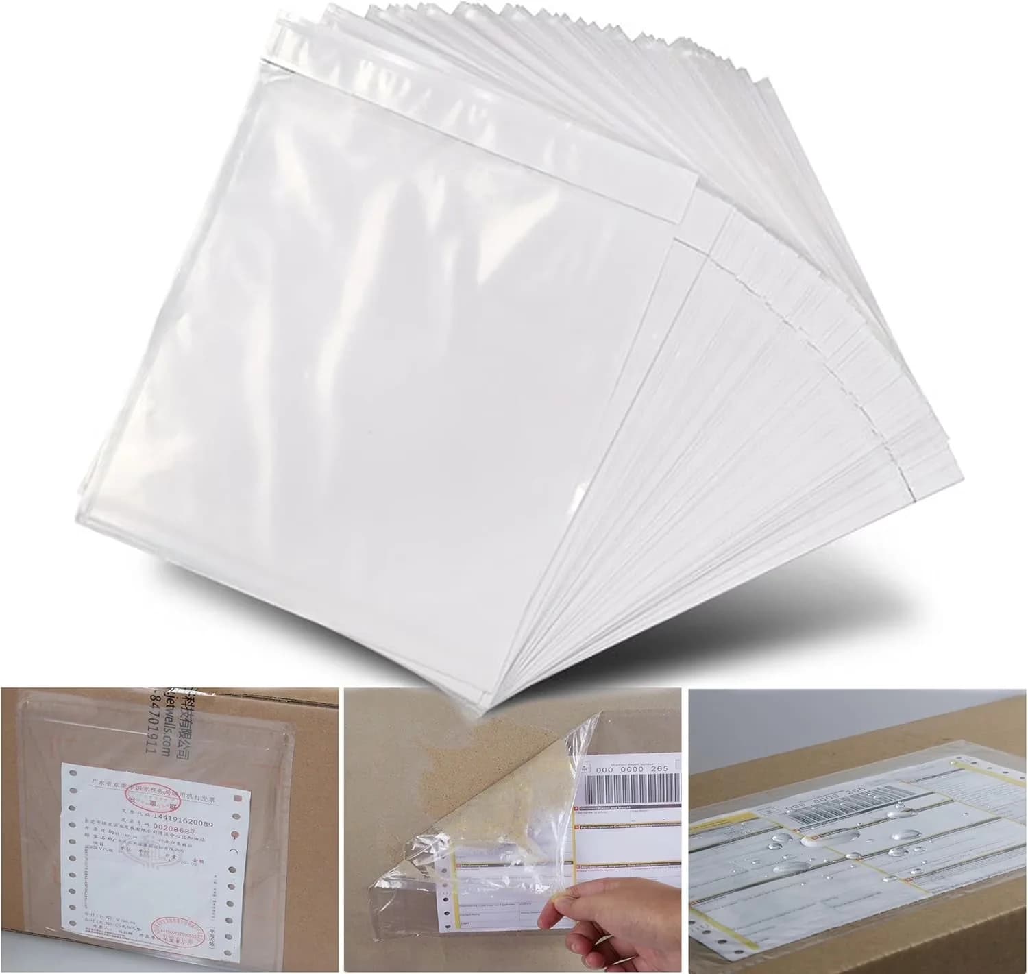 Efficient Moving with 100 Pack Clear Packing Slip Pouches, Adhesive - Clear Model EA9B09