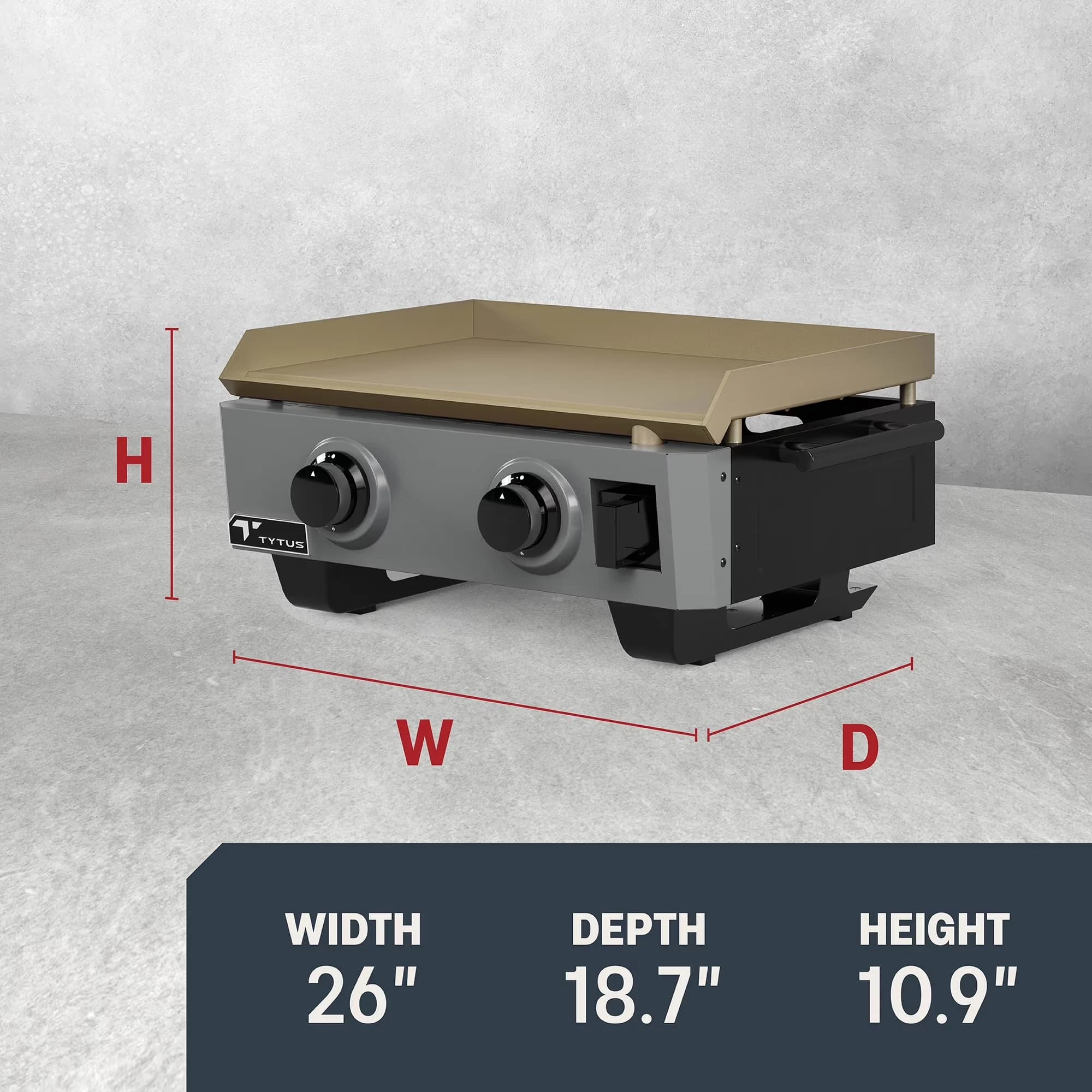 Flat Top Grill Stylish with Portable, Cover, Emberwood Gas Griddle - Powder Coated Steel Gray Model C94FF0