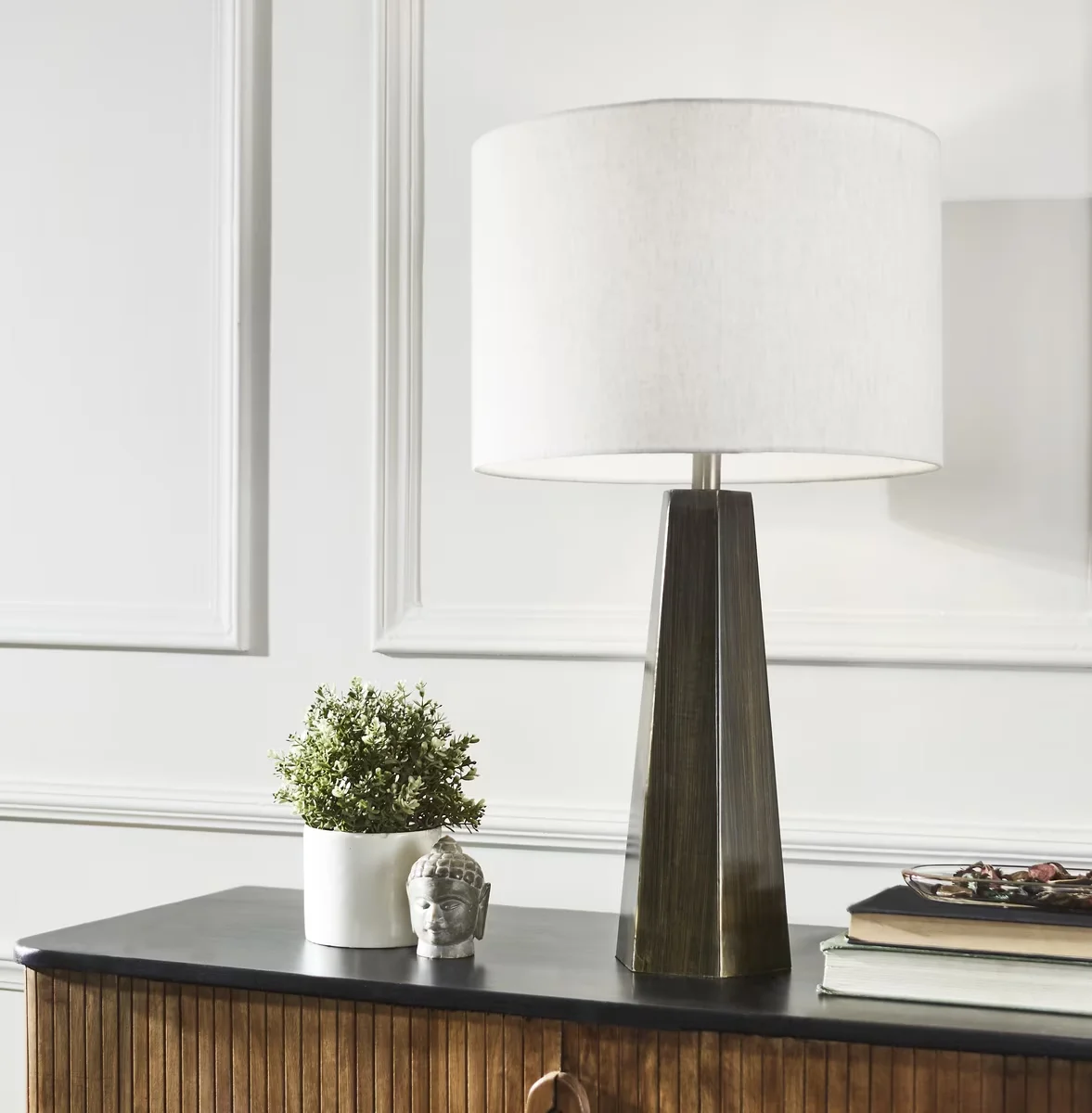 Durable Lamp with Incandescent, Standard Lamps, Jandean 27 in. Statuesque Table - Iron Brown Model C4FD3E