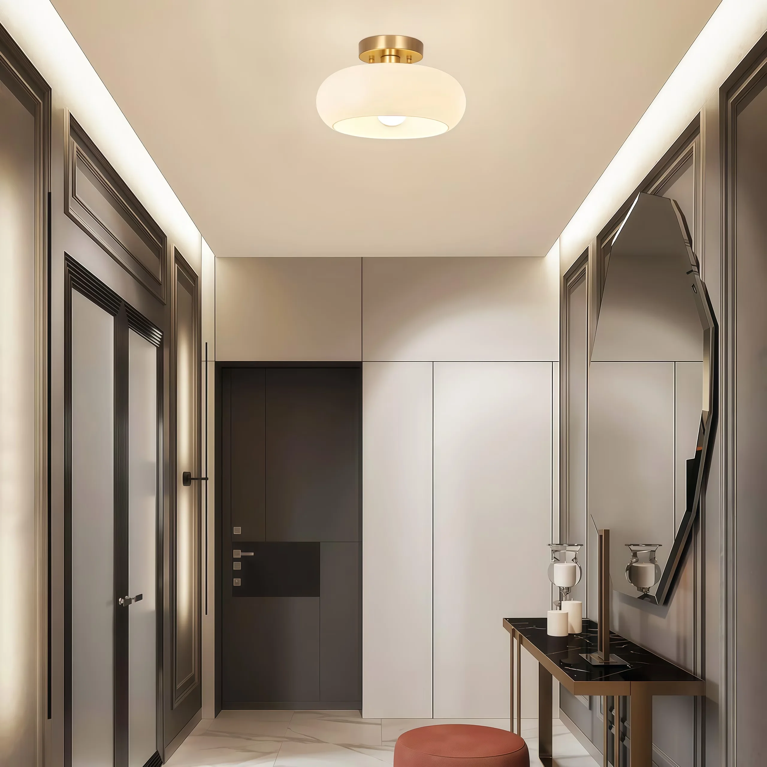Professional Ceiling Lights Fixture with Incandescent, Energy Efficient - Metal Gold Model B1703D