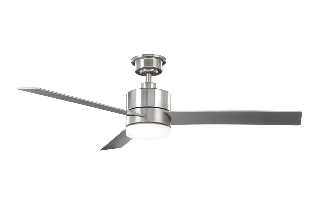 Ceiling Fan Durable with LED, Remote Controlled - Opal Frosted Glass Silver Model F3B9CC